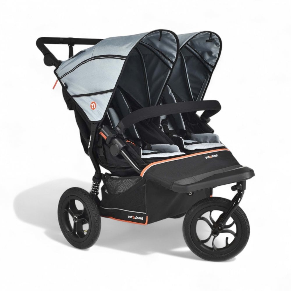Out 'n' About Nipper Double V6 Pushchair Rocksalt Grey