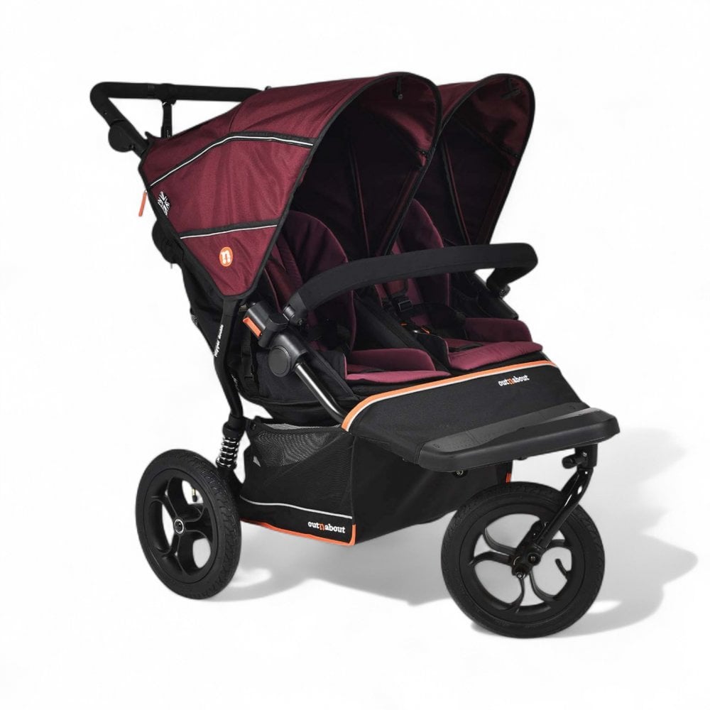 Out 'n' About Nipper Double V6 Pushchair Brambleberry Red
