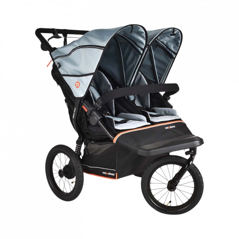Out 'n' About Nipper Double V6 Plus Pushchair Rocksalt Grey