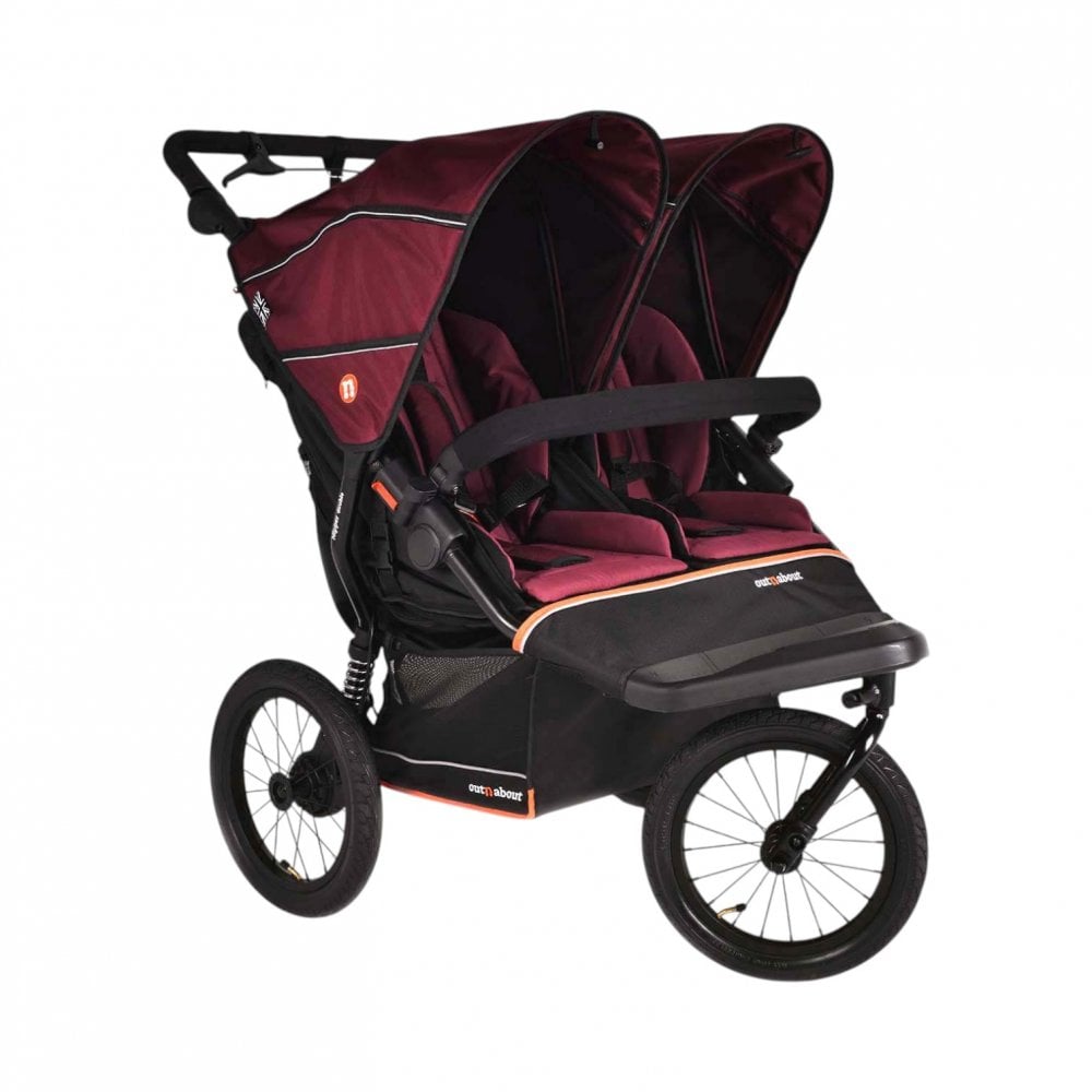 Out 'n' About Nipper Double V6 Plus Pushchair Brambleberry Red