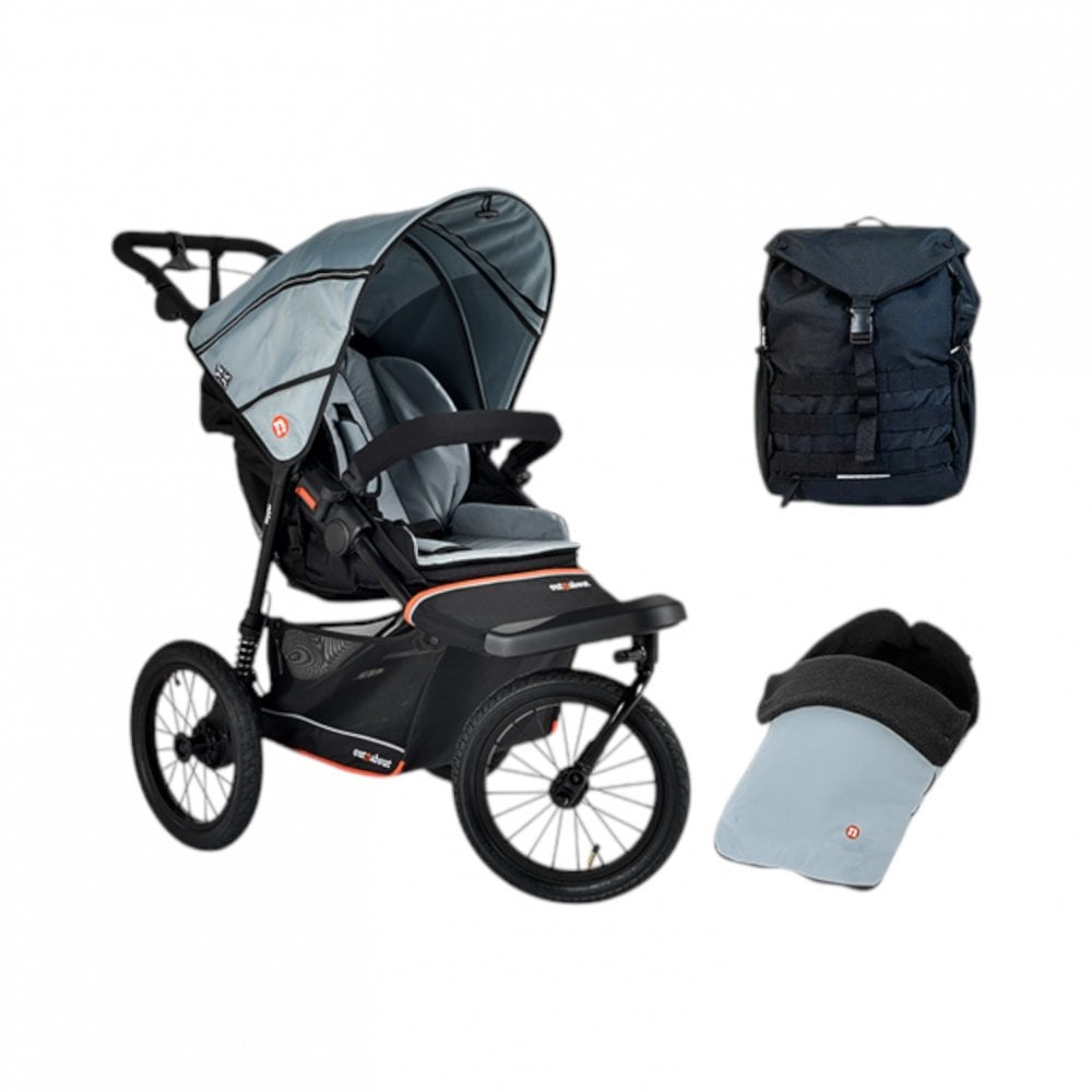 Out 'n' About Nipper V6 Plus All Terrain Adventure Bundle Rocksalt Grey