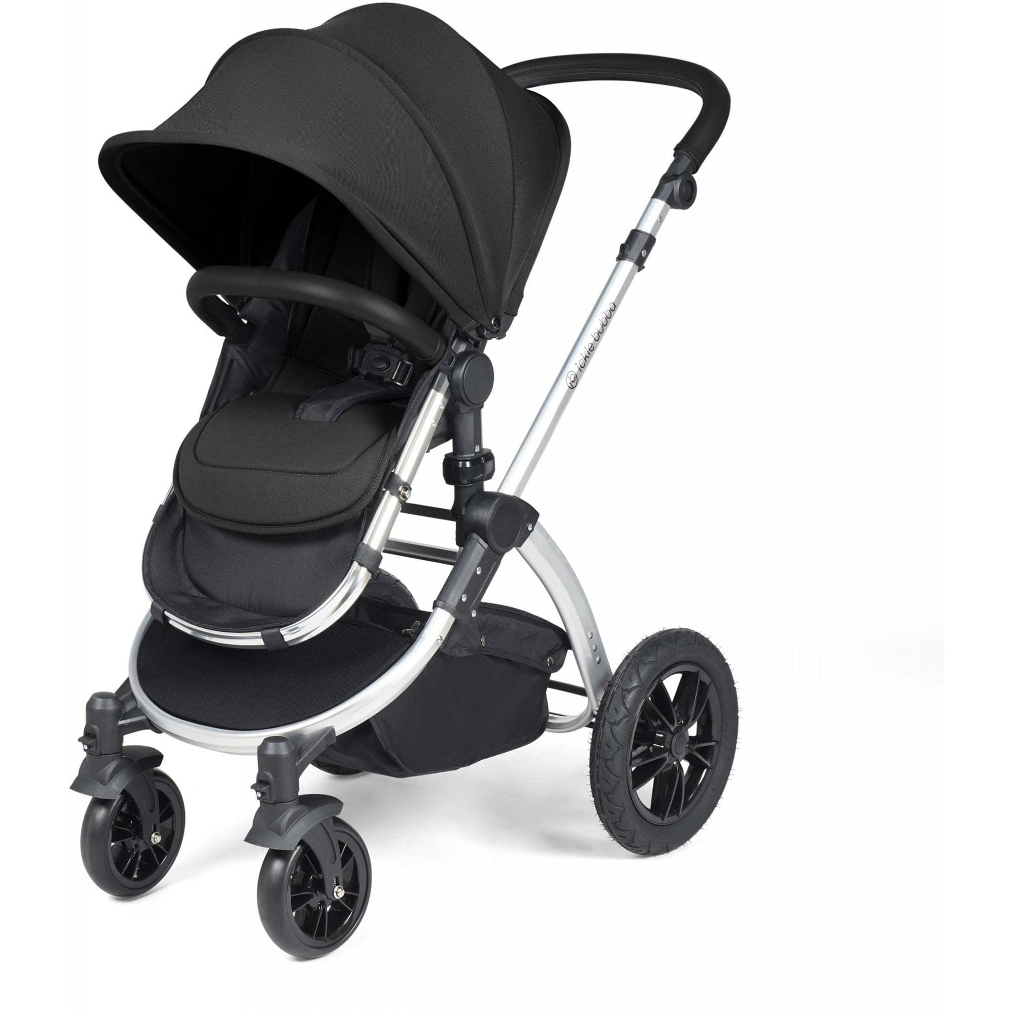 Ickle Bubba Stomp Luxe 12 Piece Travel System + Nimbus Car Seat & ISOFIX Base Midnight