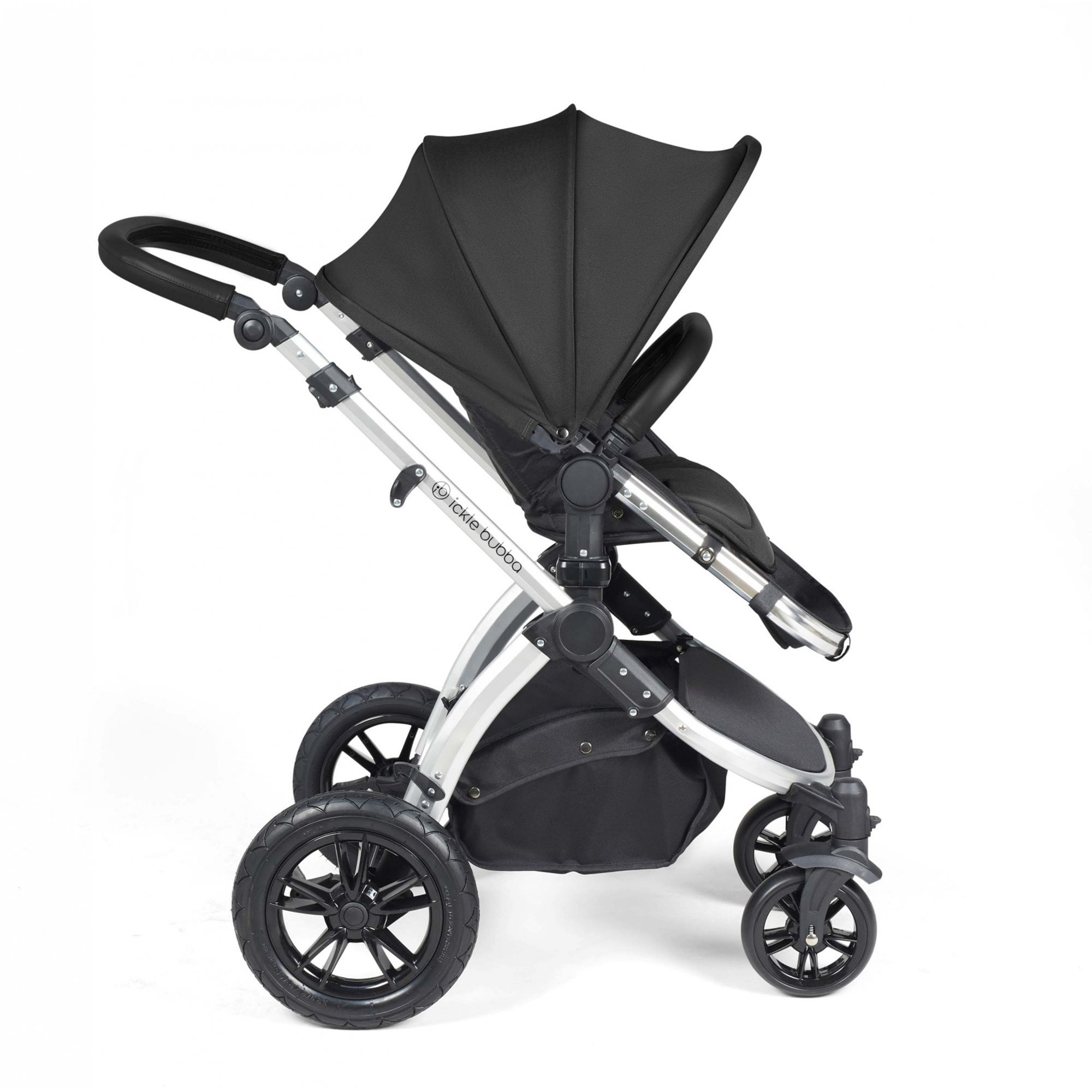 Ickle Bubba Stomp Luxe 12 Piece Travel System + Nimbus Car Seat & ISOFIX Base Midnight