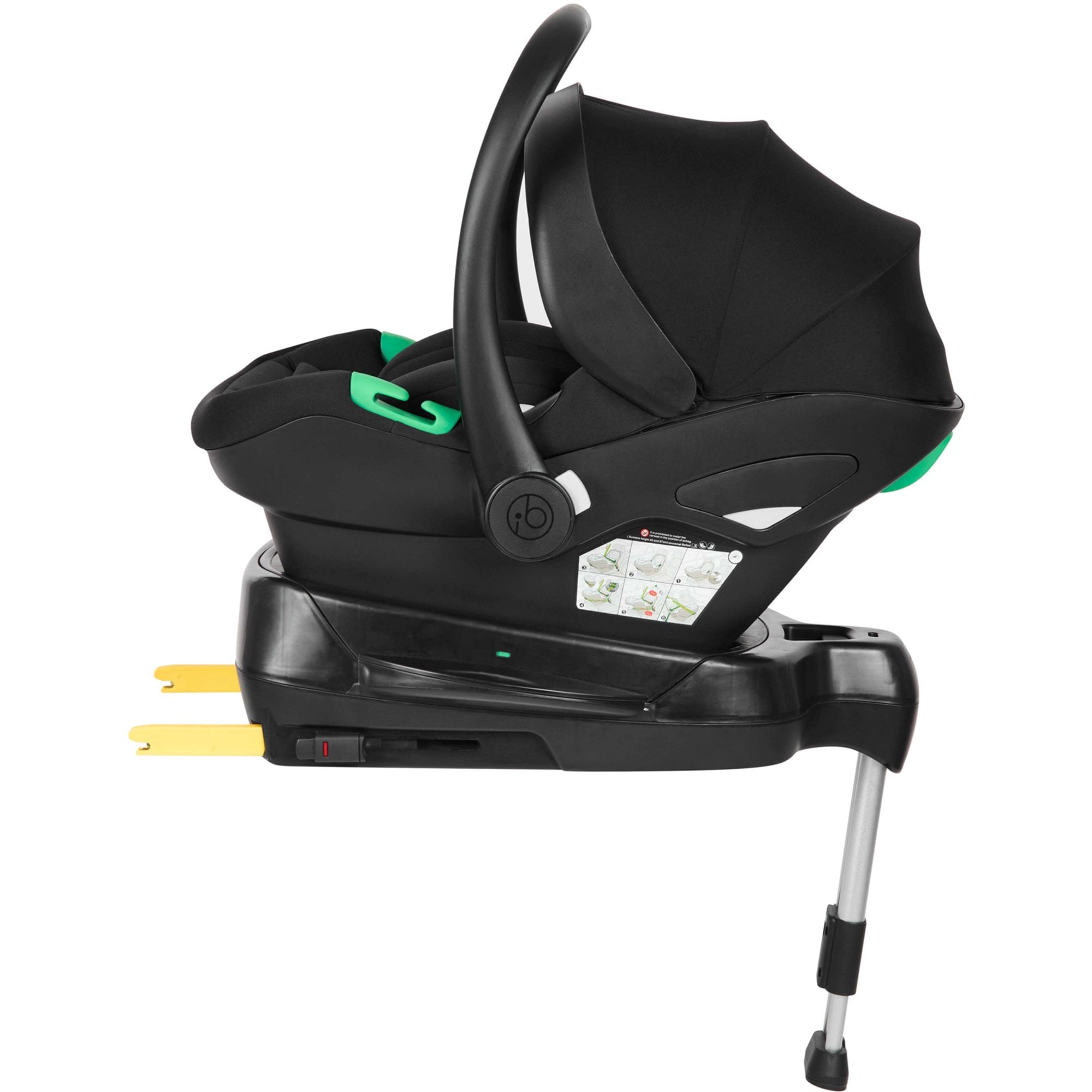 Ickle Bubba Stomp Luxe 12 Piece Travel System + Nimbus Car Seat & ISOFIX Base Charcoal Grey