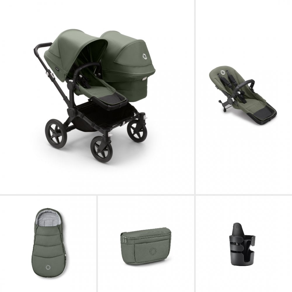 Bugaboo Donkey 5 Duo Pram Complete Essential Bundle Forest Green