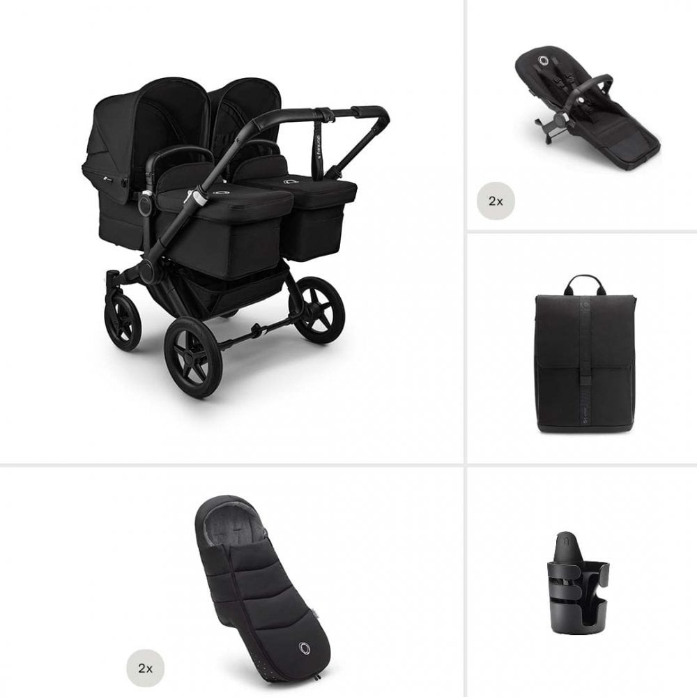 Bugaboo Donkey 5 Twin  Complete Essential Bundle Midnight Black
