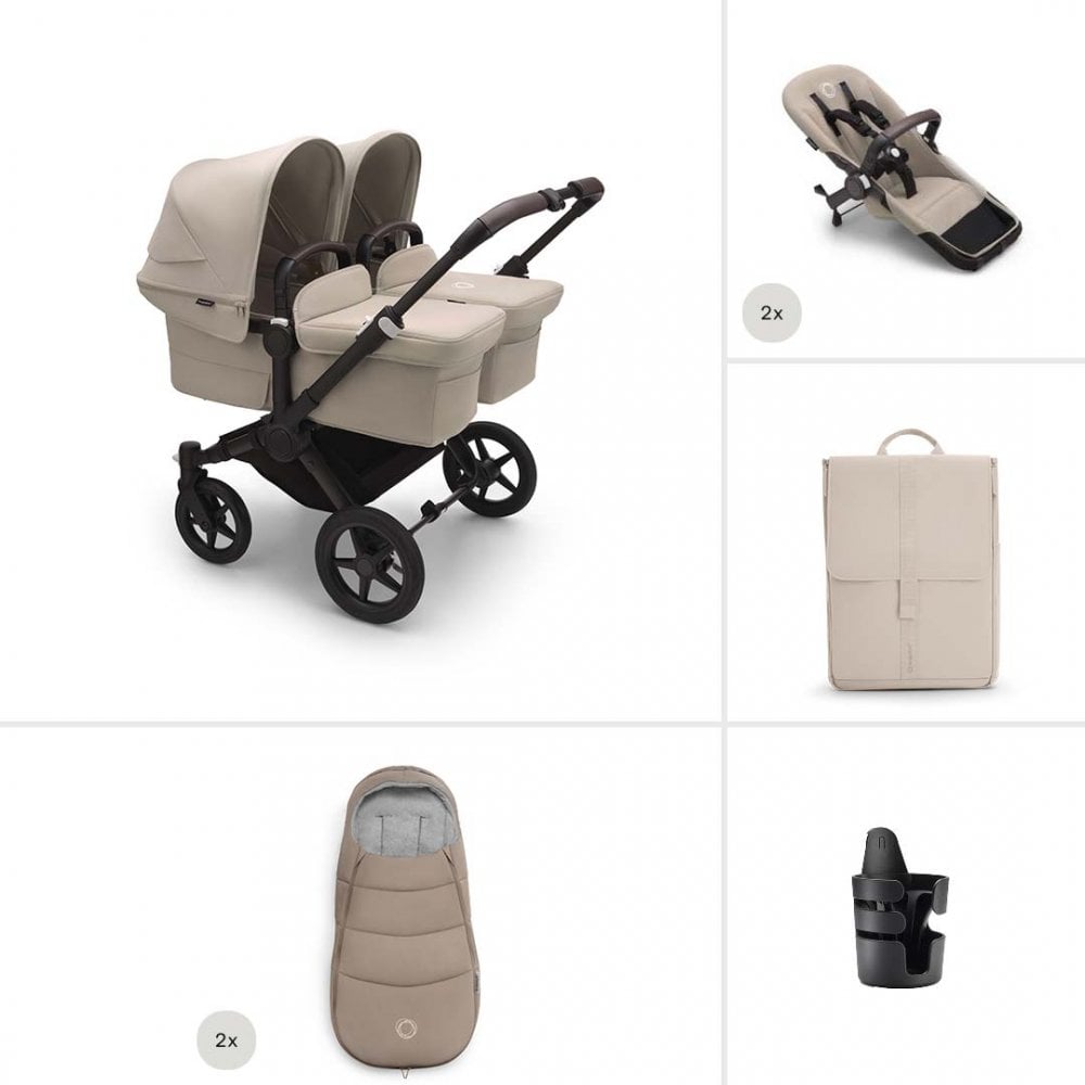 Bugaboo Donkey 5 Twin Complete Essential Bundle Desert Taupe