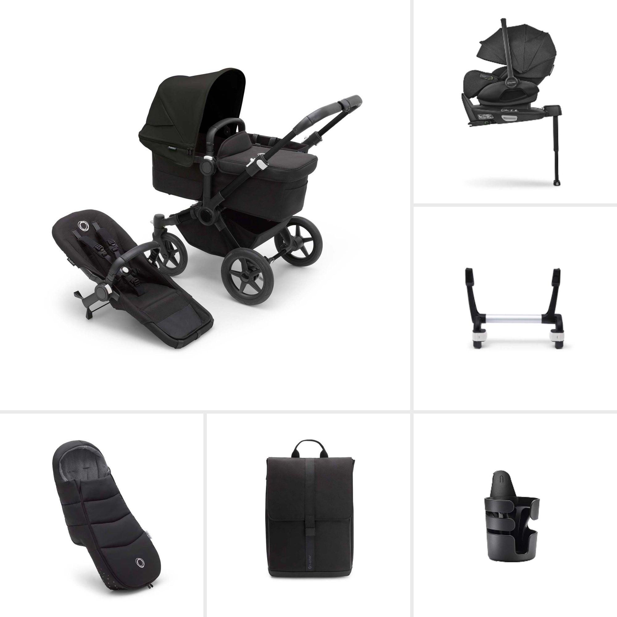 Bugaboo Donkey 5 Mono Pram Complete Ultimate Bundle Midnight Black