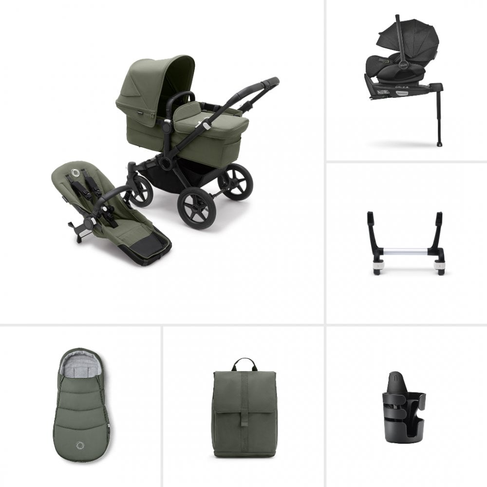 Bugaboo Donkey 5 Mono Pram Complete Ultimate Bundle Forest Green