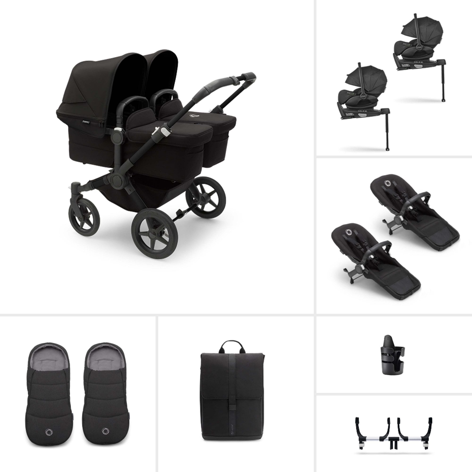 Bugaboo Donkey 5 Twin  Complete Ultimate Bundle Midnight Black