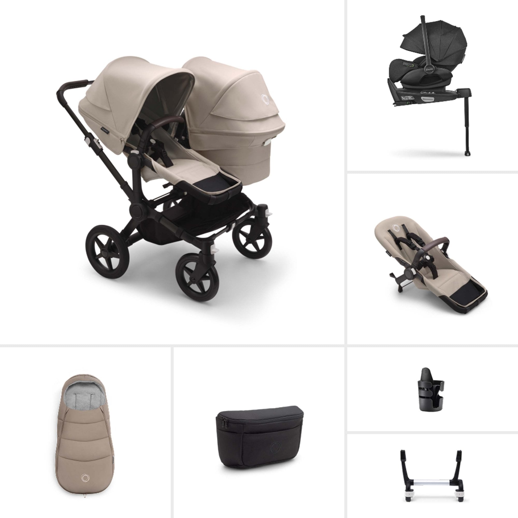 Bugaboo Donkey 5 Duo Pram Complete Ultimate Bundle Desert Taupe