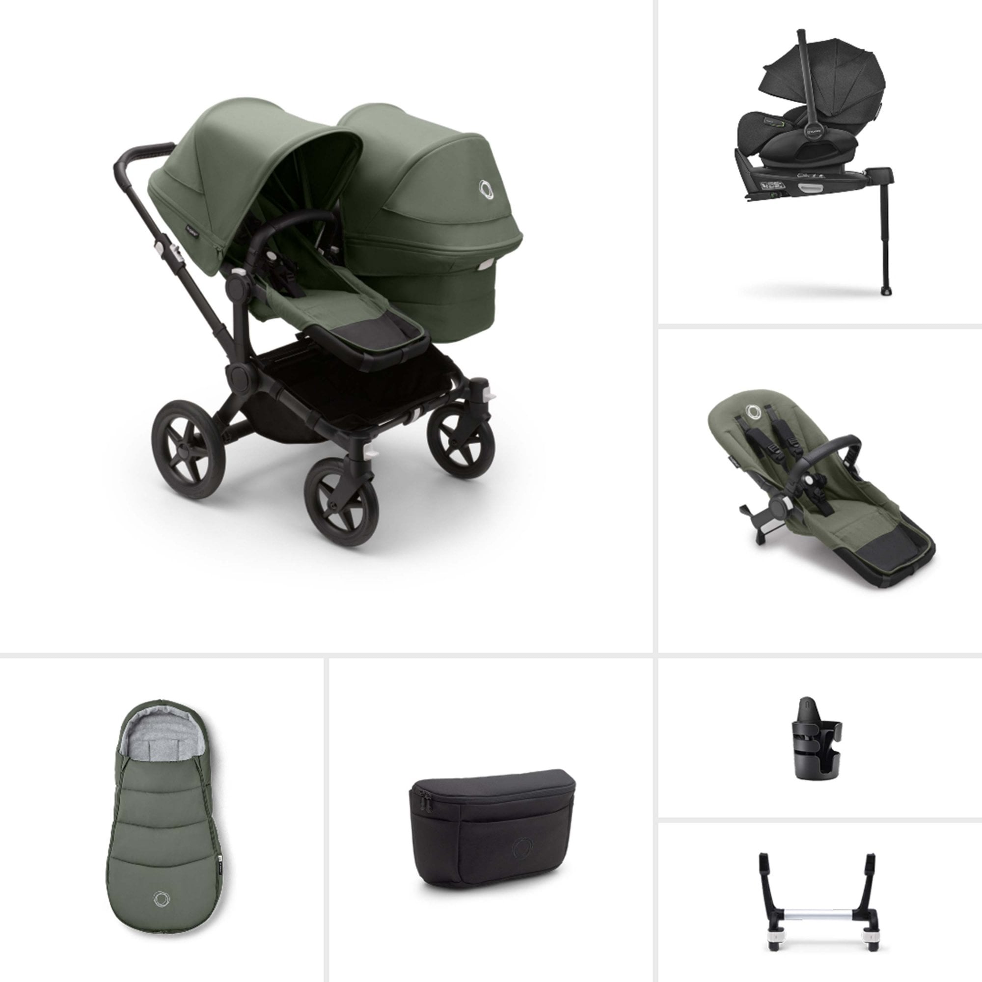 Bugaboo Donkey 5 Duo Pram Complete Ultimate Bundle Forest Green