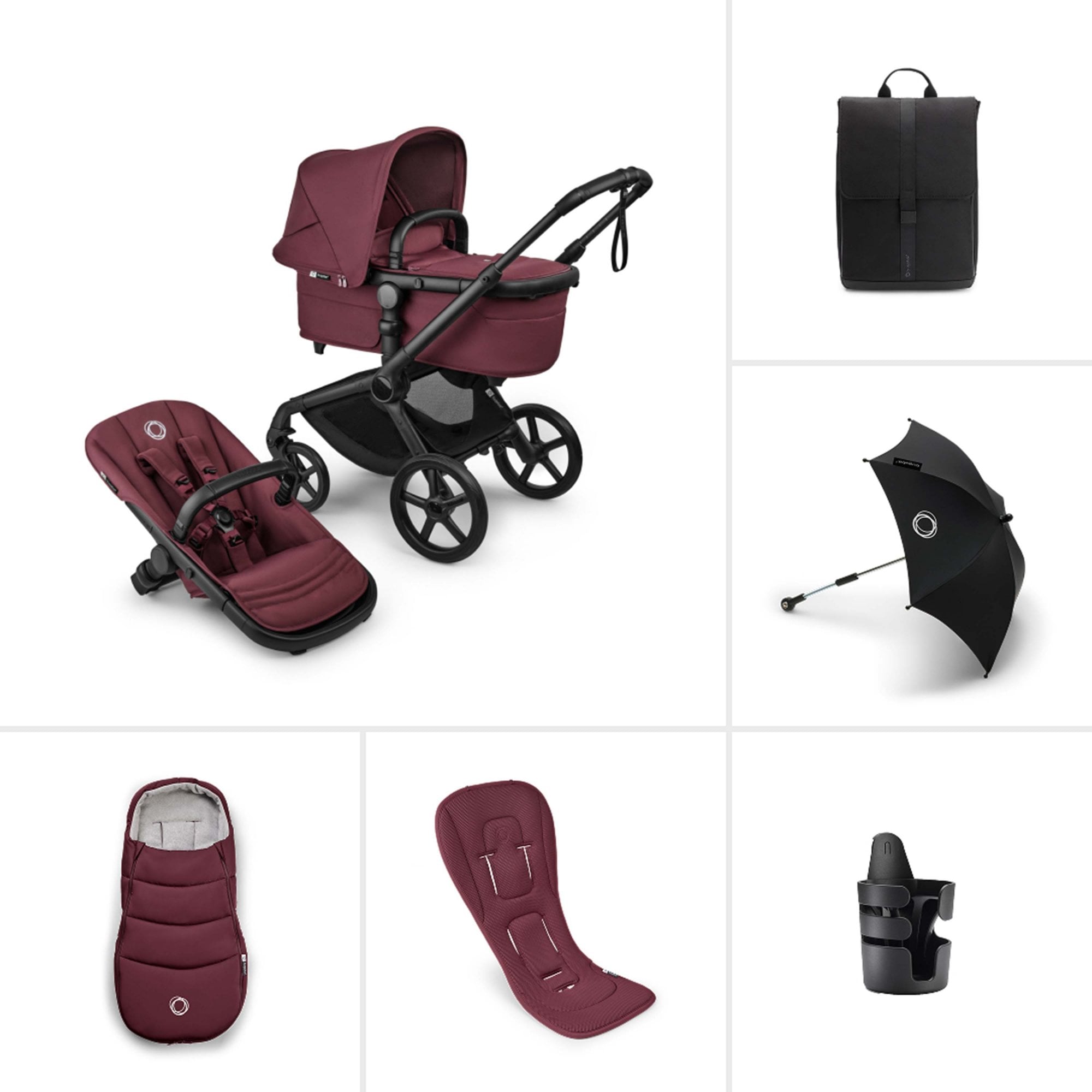 Bugaboo Fox 5 Renew Essential Bundle Dark Cherry
