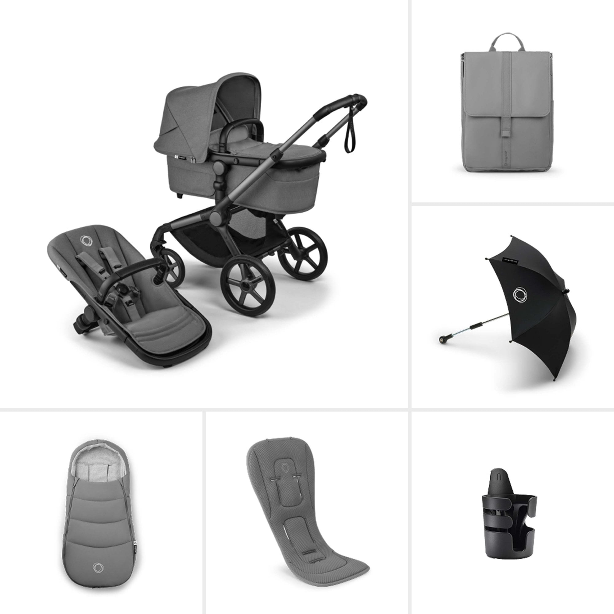 Bugaboo Fox 5 Renew Essential Bundle Moon Grey Melange