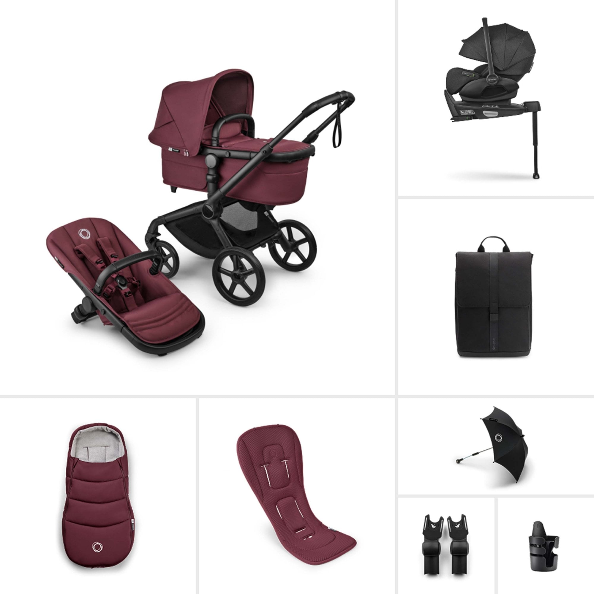 Bugaboo Fox 5 Renew Ultimate Bundle Dark Cherry