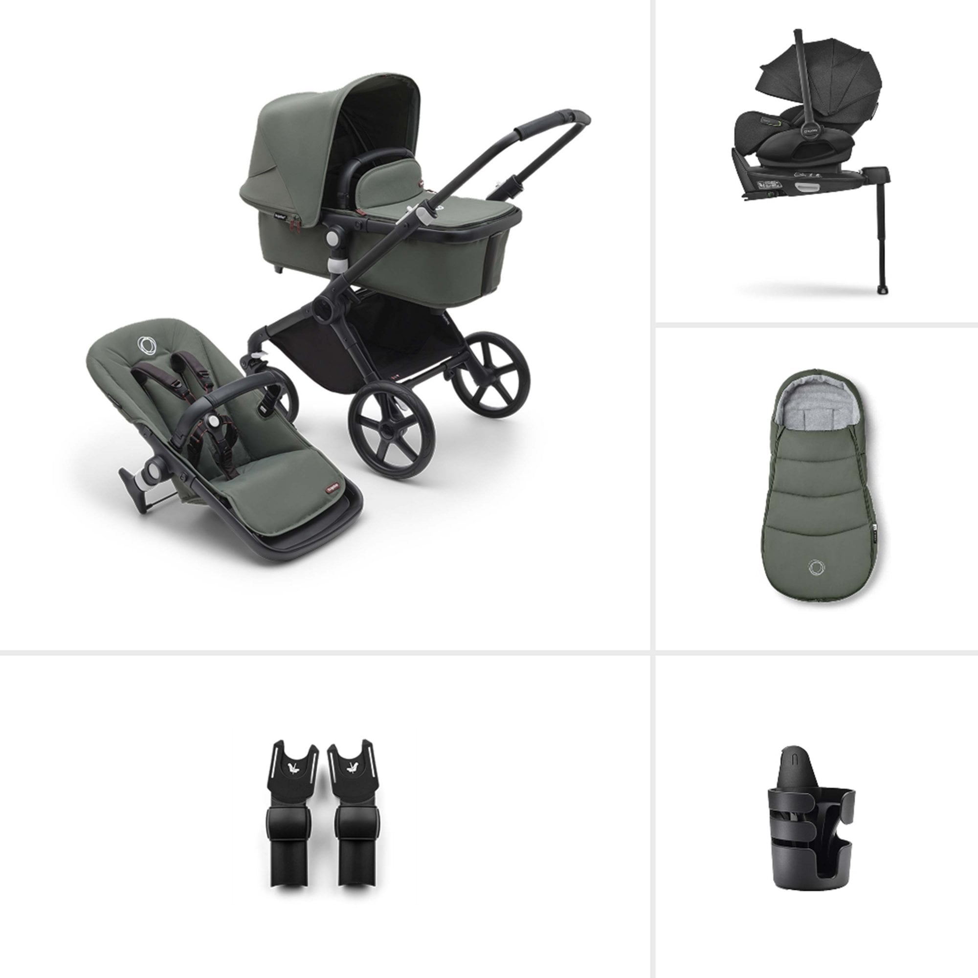 Bugaboo Fox Cub Ultimate Newborn Bundle Forest Green