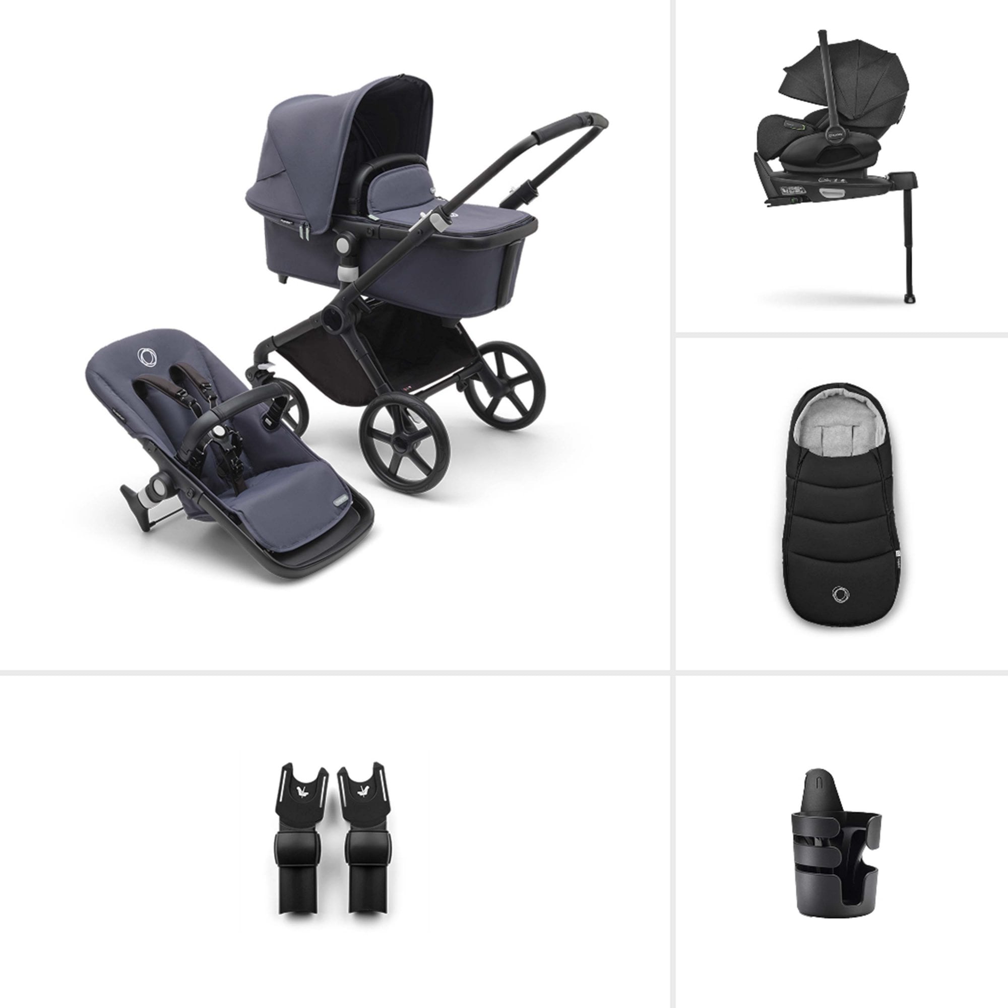 Bugaboo Fox Cub Ultimate Newborn Bundle Stormy Blue