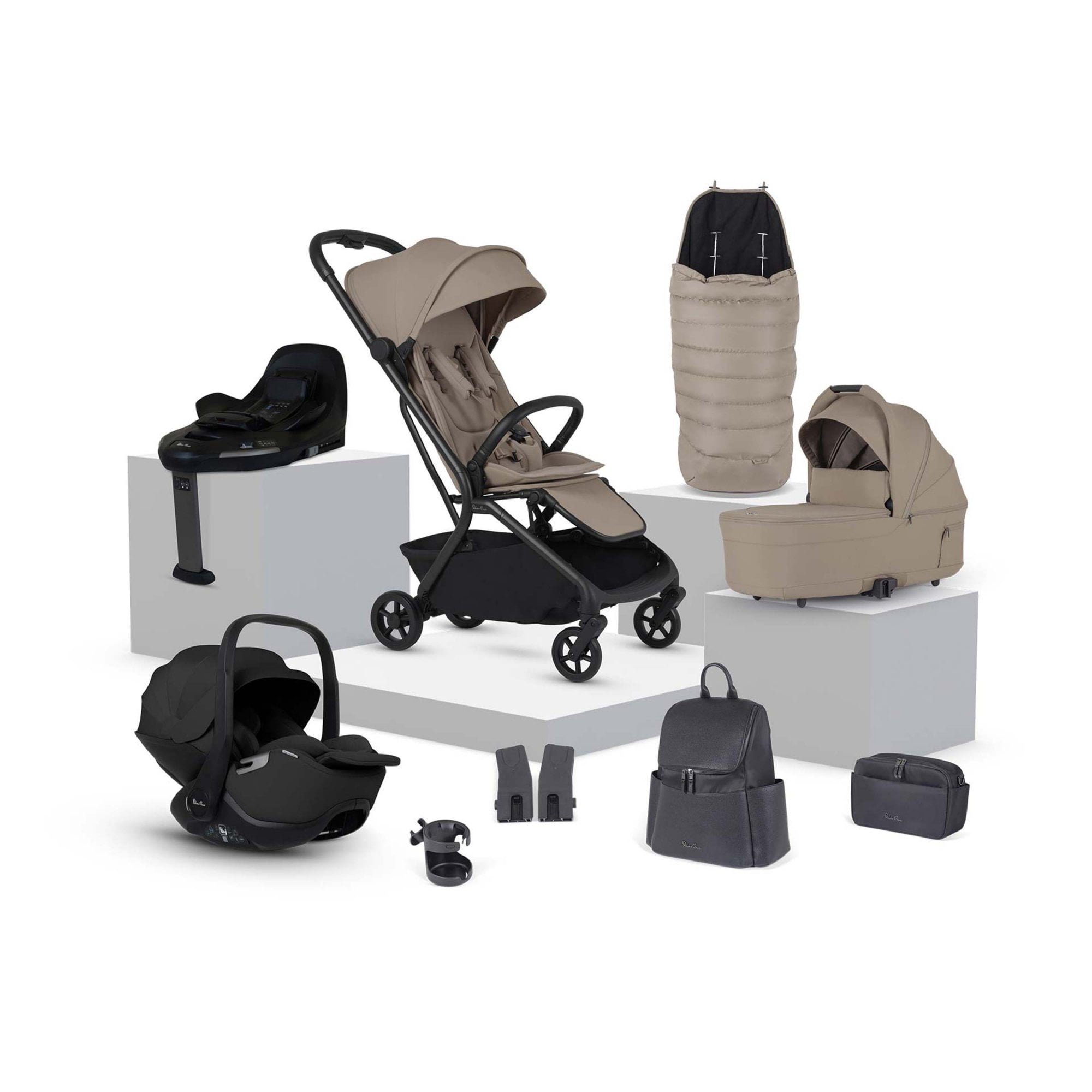 Silver Cross Nia Travel System & Accessory Pack Champagne