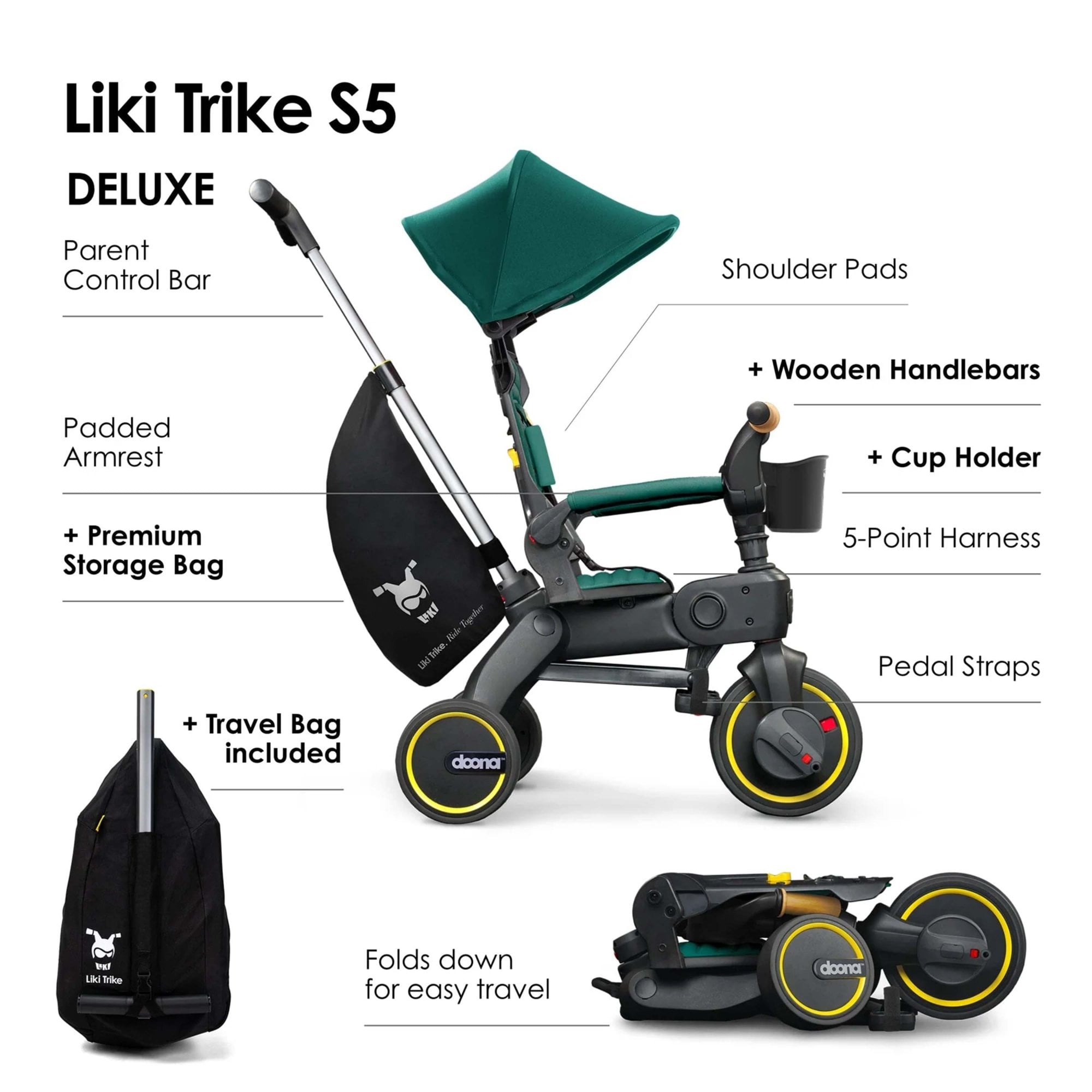 Doona Liki S5 Trike Racing Green