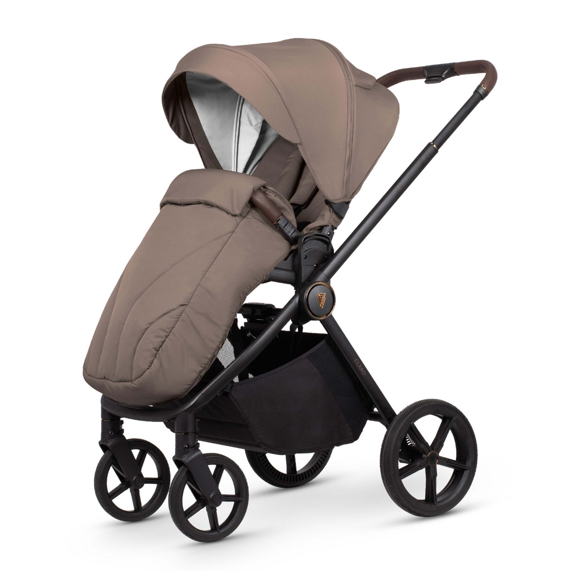Venicci Claro 3in1 Pram & Base Almond + Taigo Black & Base