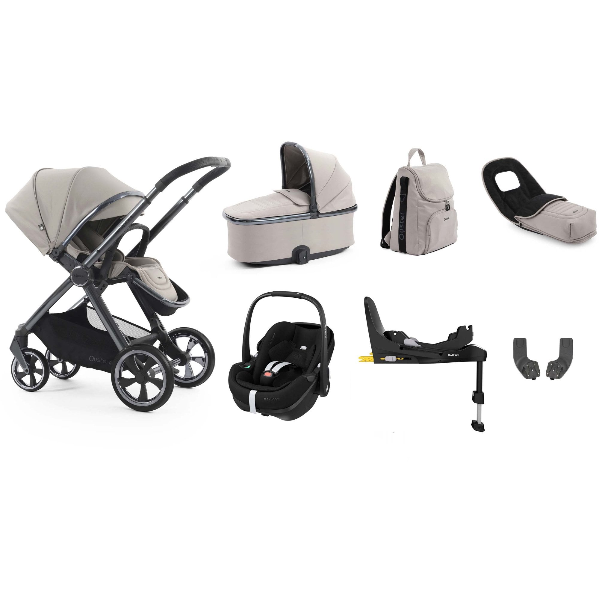 Oyster 4 Luxury Bundle Stone + Pebble 360 Pro 2 Car Seat