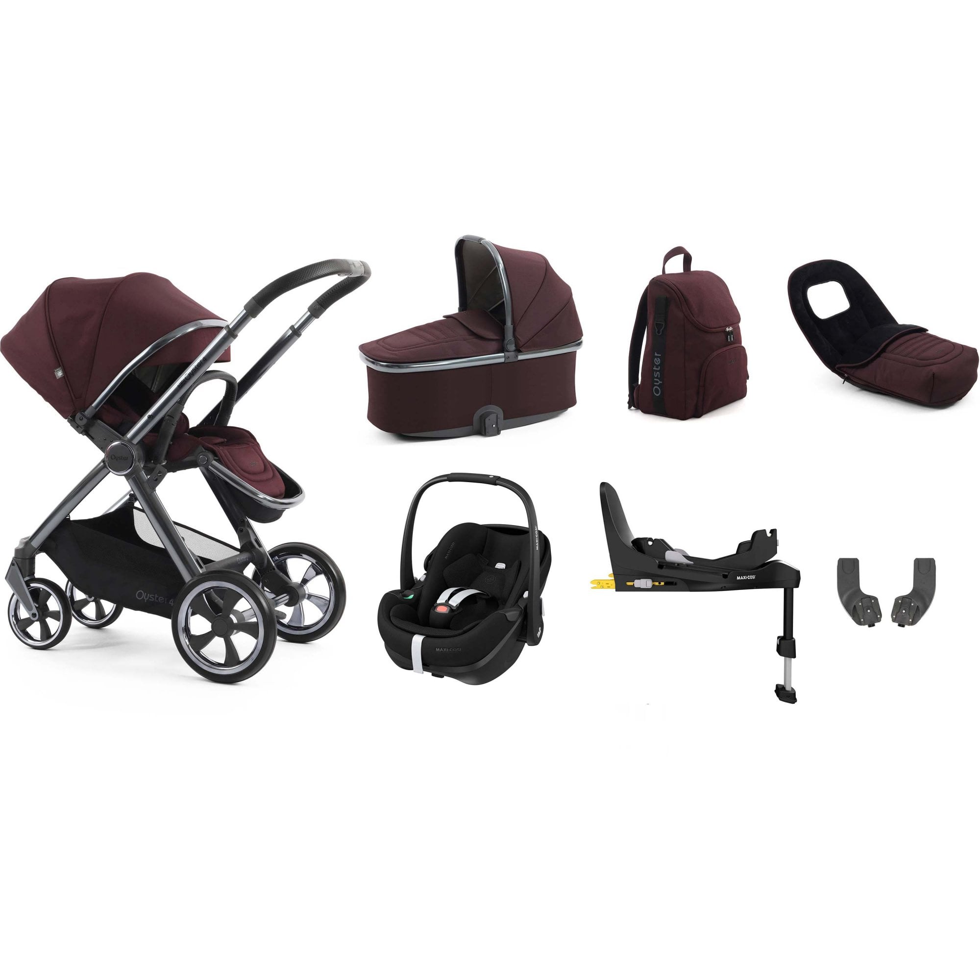 Oyster 4 Luxury Bundle Mulberry + Pebble 360 Pro 2 Car Seat