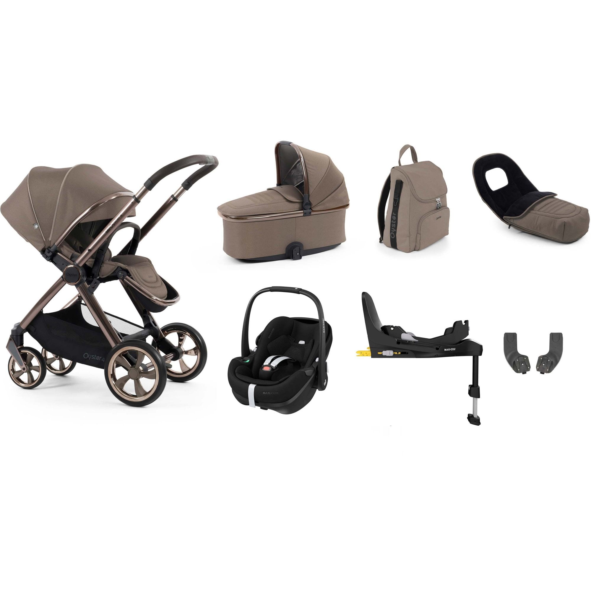 Oyster 4 Luxury Bundle Mink + Pebble 360 Pro 2 Car Seat