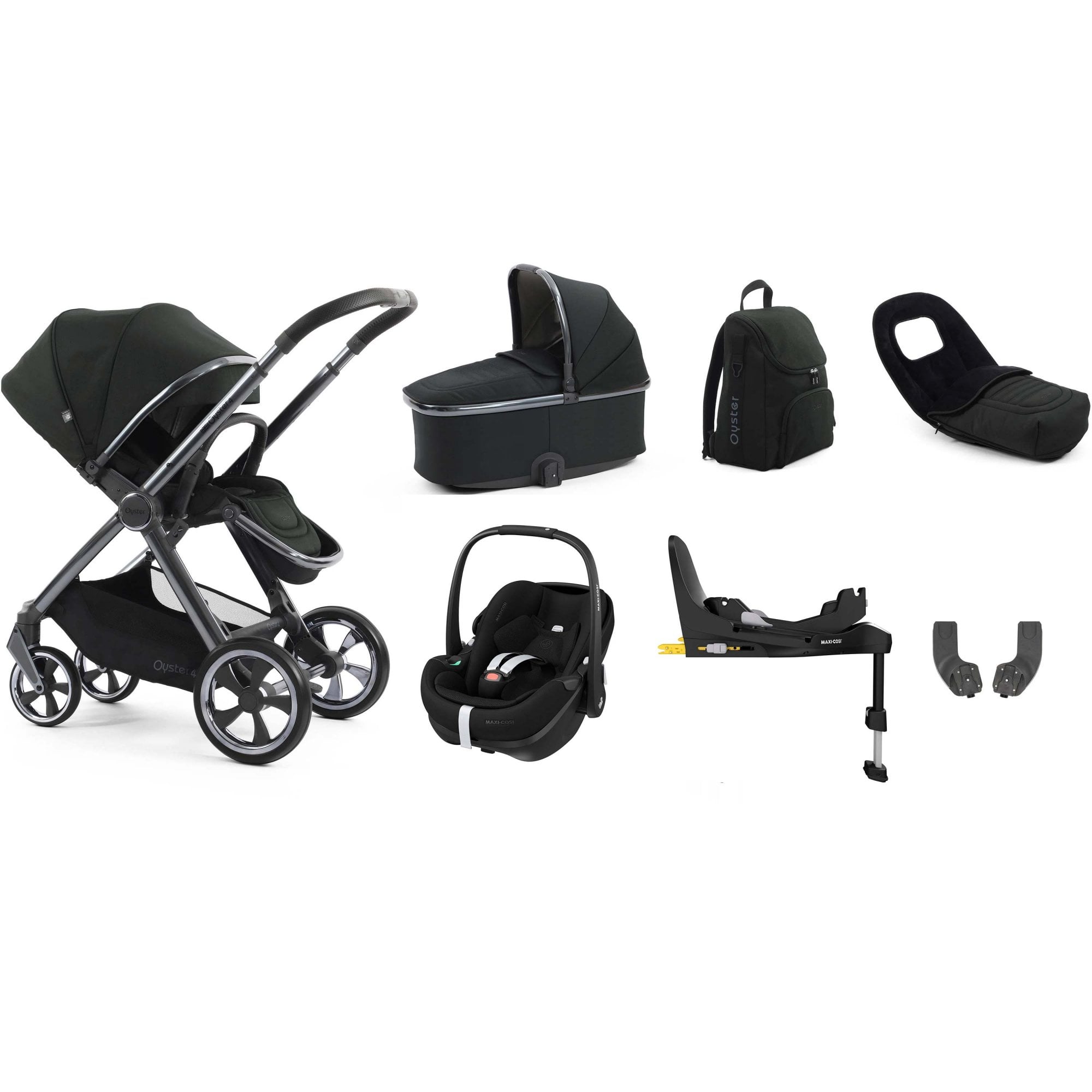 Oyster 4 Luxury Bundle Black Olive + Pebble 360 Pro 2 Car Seat