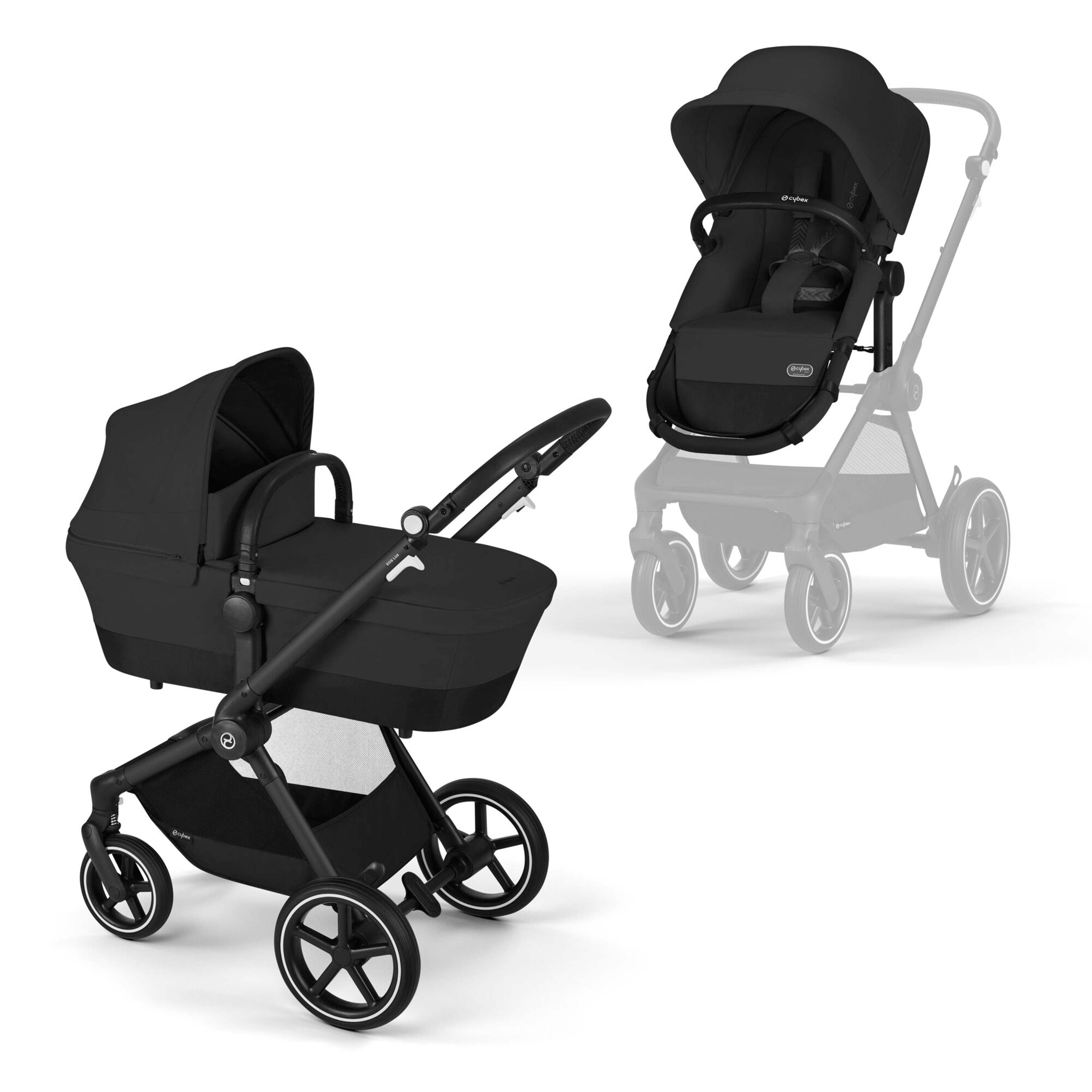 Cybex EOS Lux 2-in-1 Pushchair - Moon Black