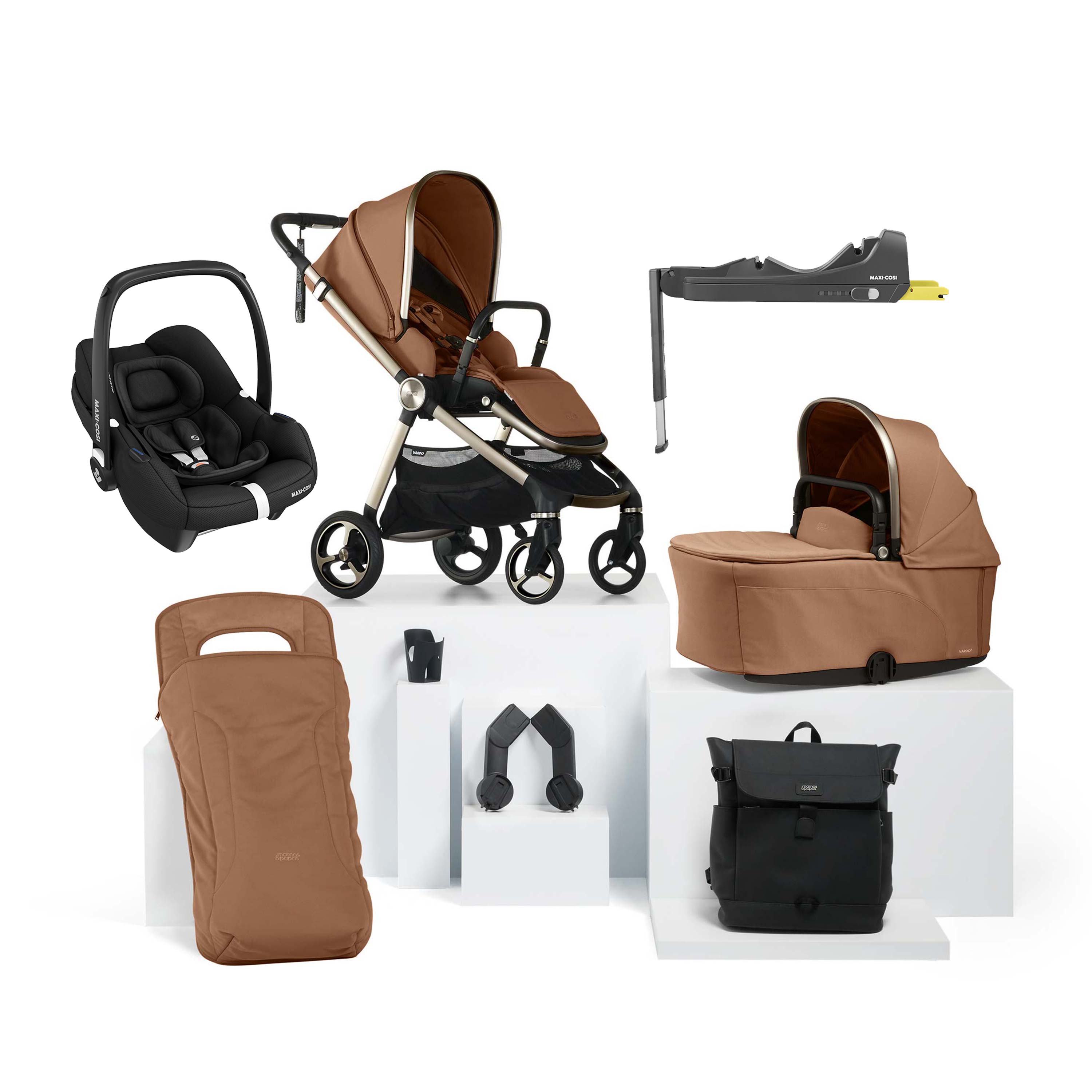 Mamas & Papas Vardo Essential Kit Nutmeg + Cabriofix & Base
