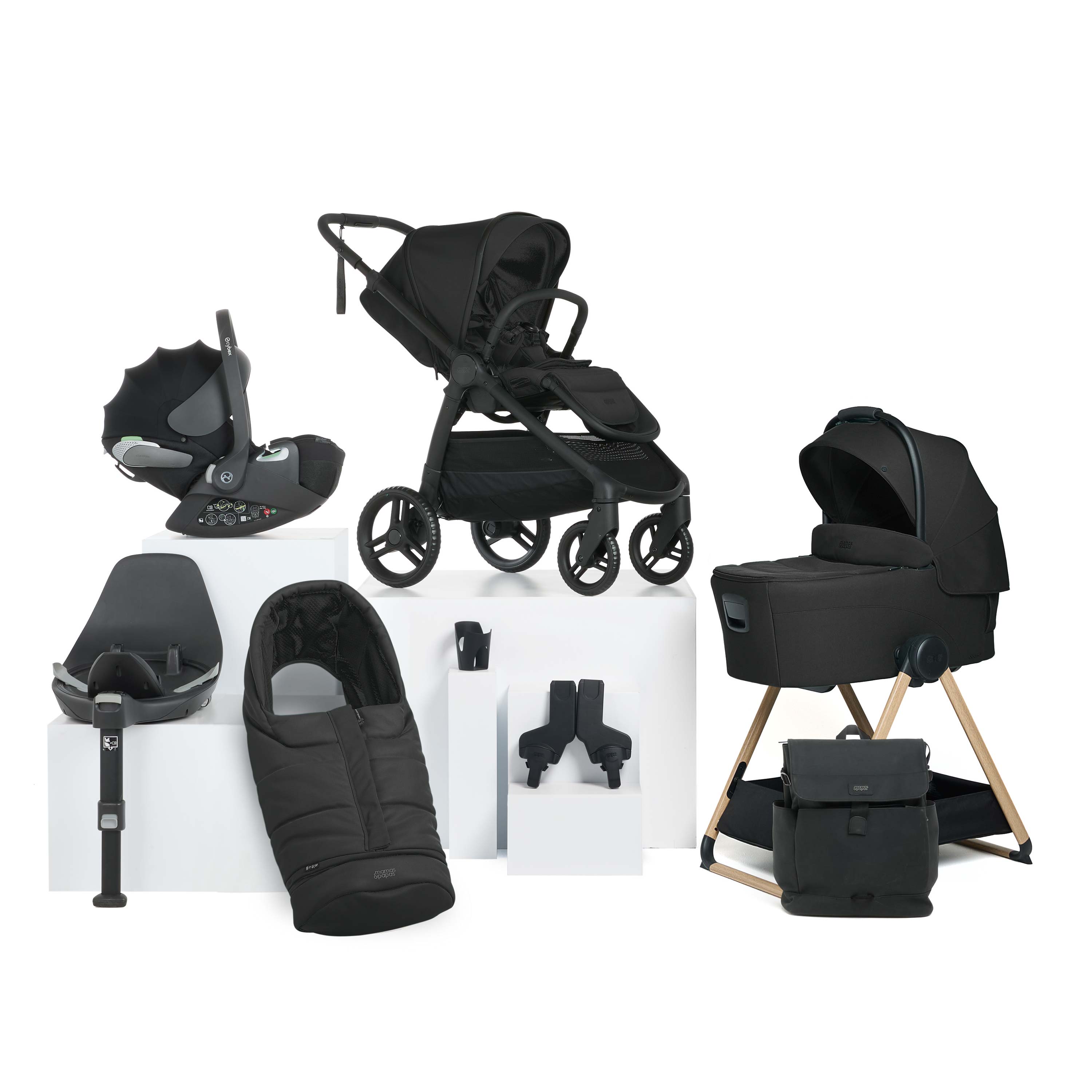 Mamas & Papas Ocarro 2 Pushchair Bundle – Eclipse | Cloud T Car Seat & ISOFIX Base