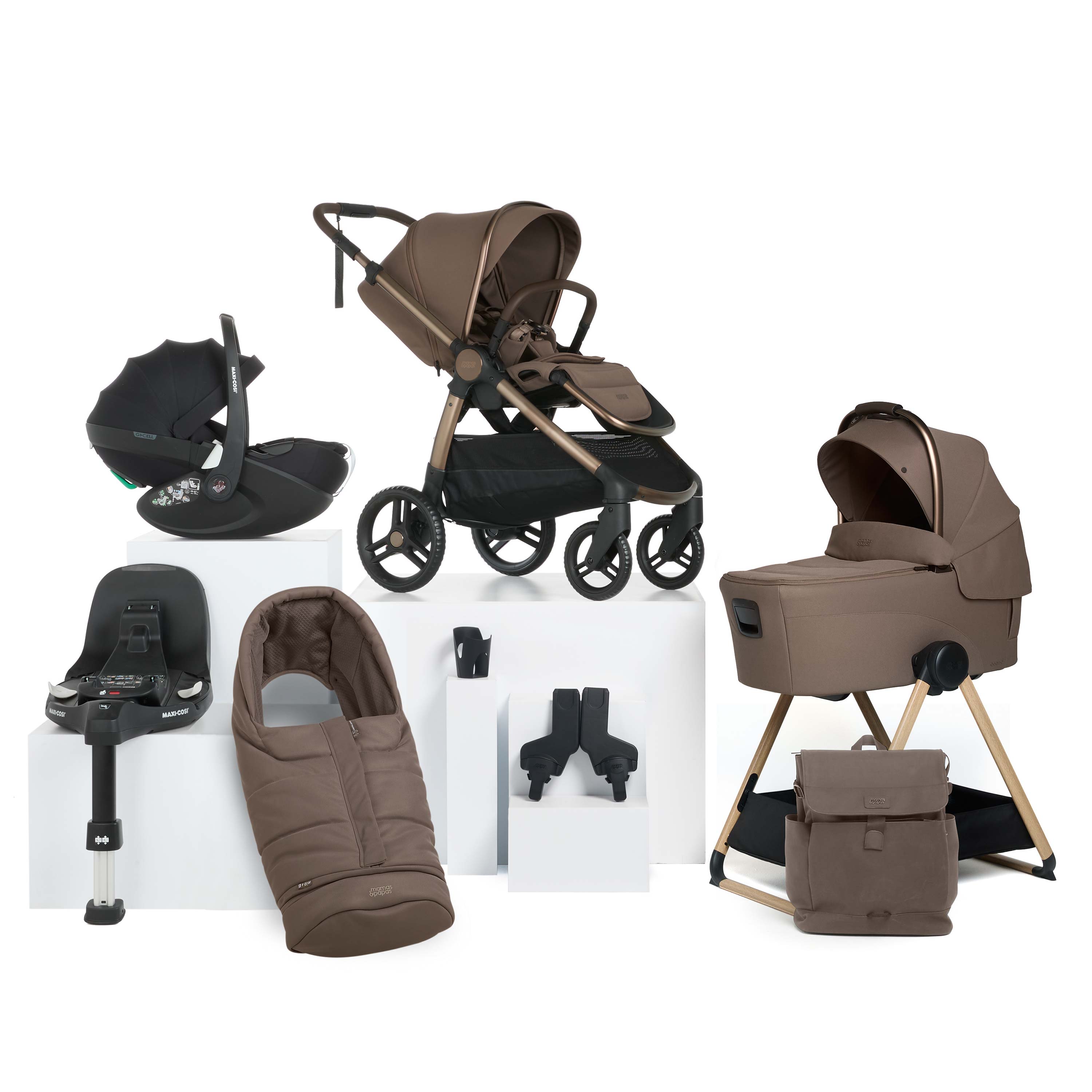 Mamas & Papas Ocarro 2 Essential Bundle (Crema) – Pebble 360 Pro2 & FamilyFix Base