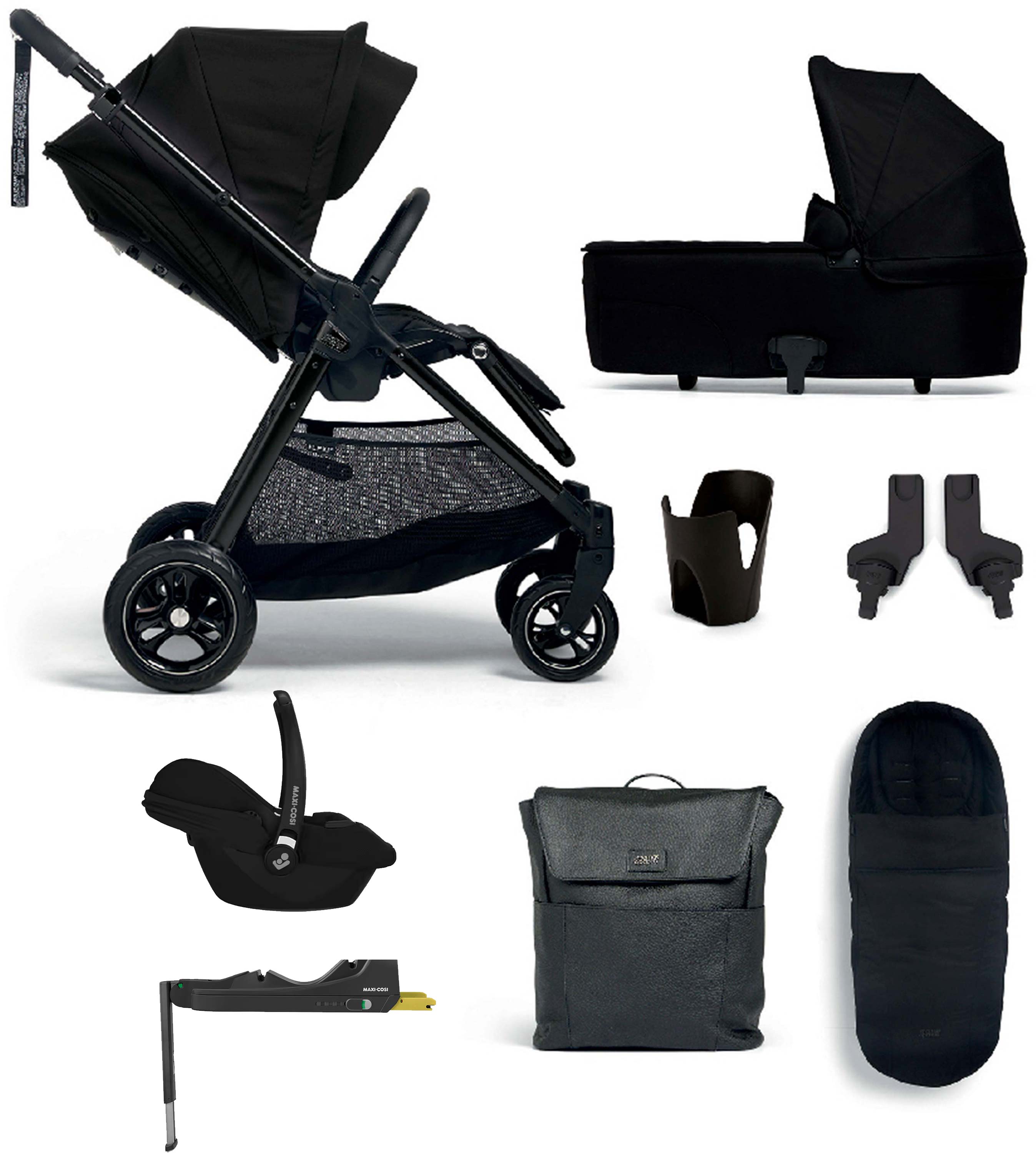 Mamas & Papas Flip XT3 Essential Bundle Ink + Cabriofix I-Size Car Seat + Base