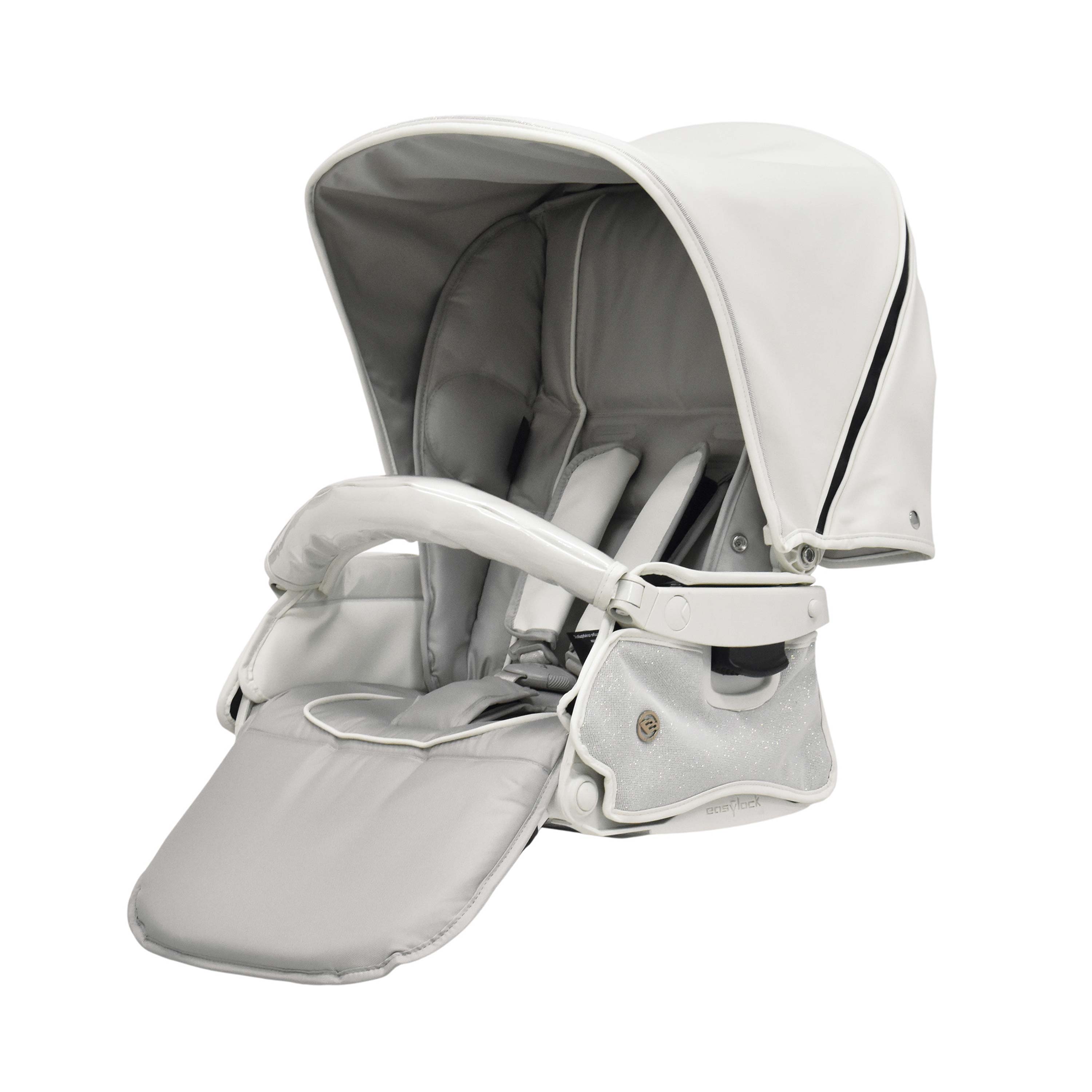 Bebecar Privé Stylo Class+ Pram in White Sparkle - Premium Luxury Combination Pushchair