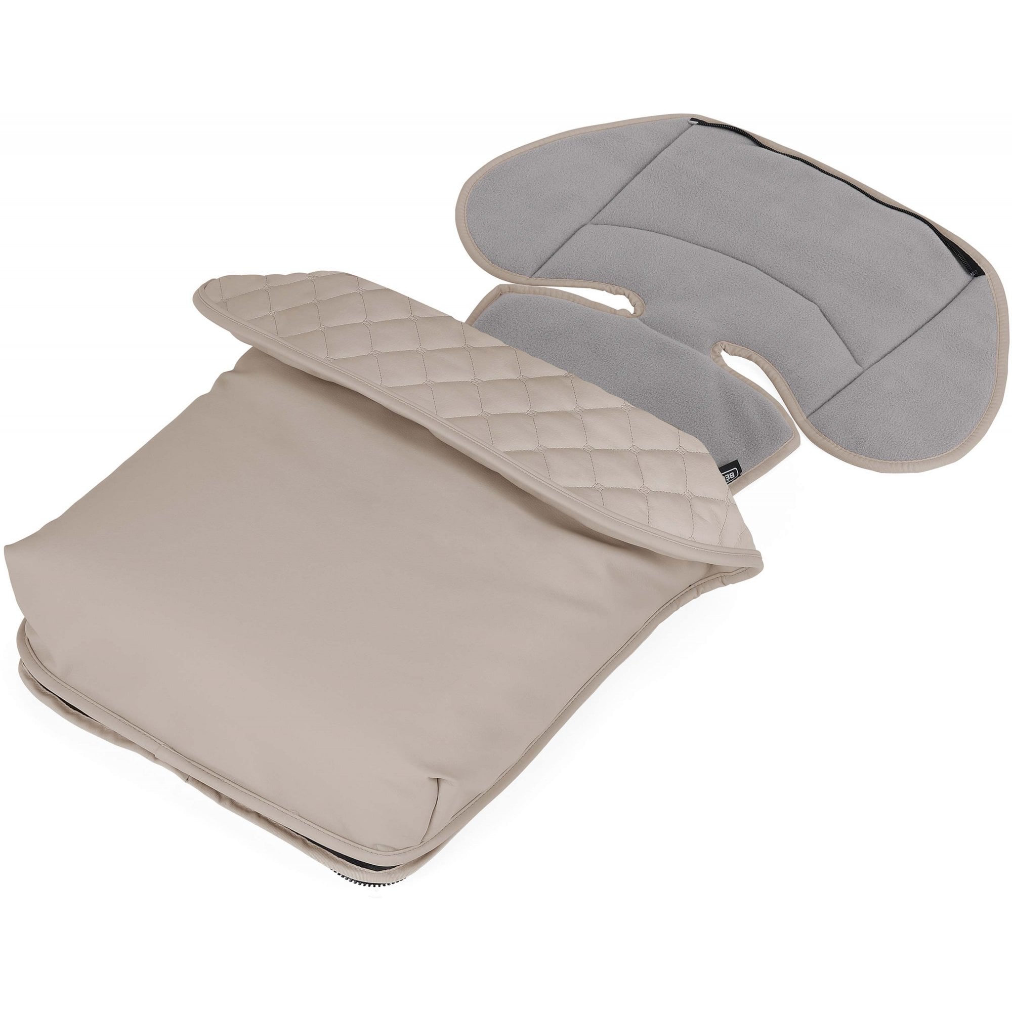 Autumn beige footmuff with grey fleece lining