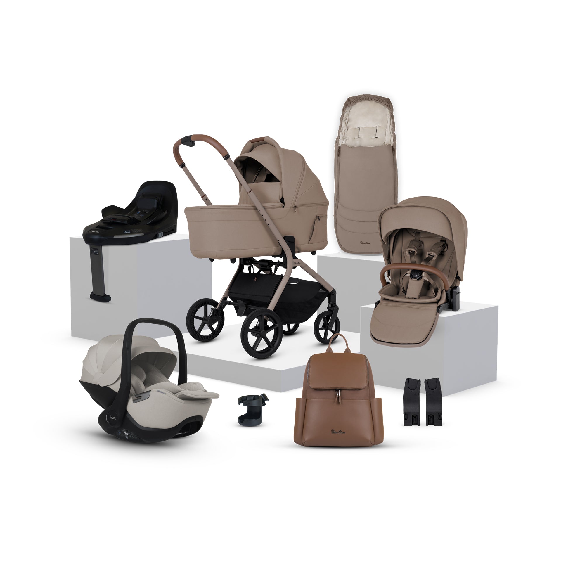 Silver Cross Breez Ultimate 360 Family Car Seat Bundle Champagne