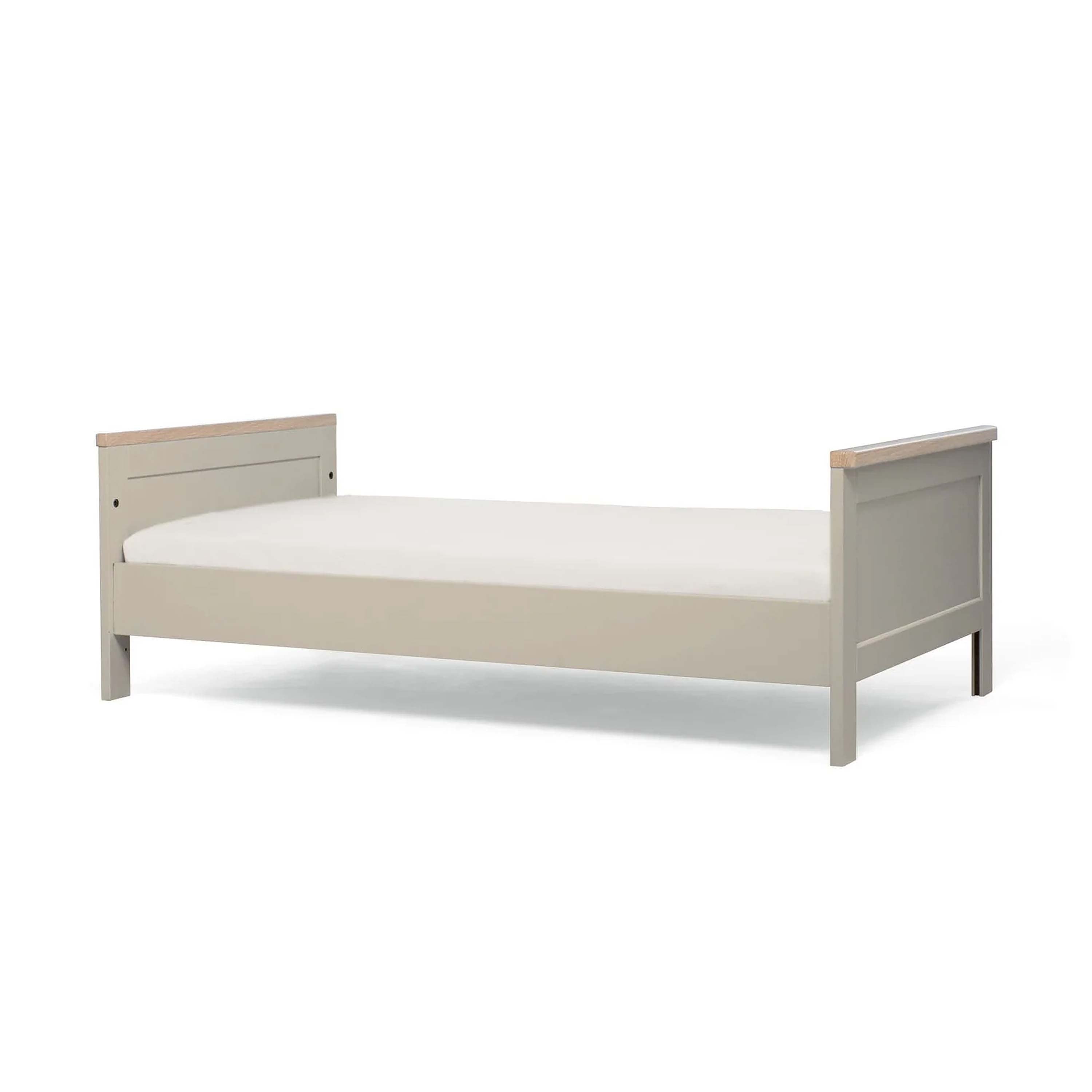 Pebble Grey toddler bed frame on a white background