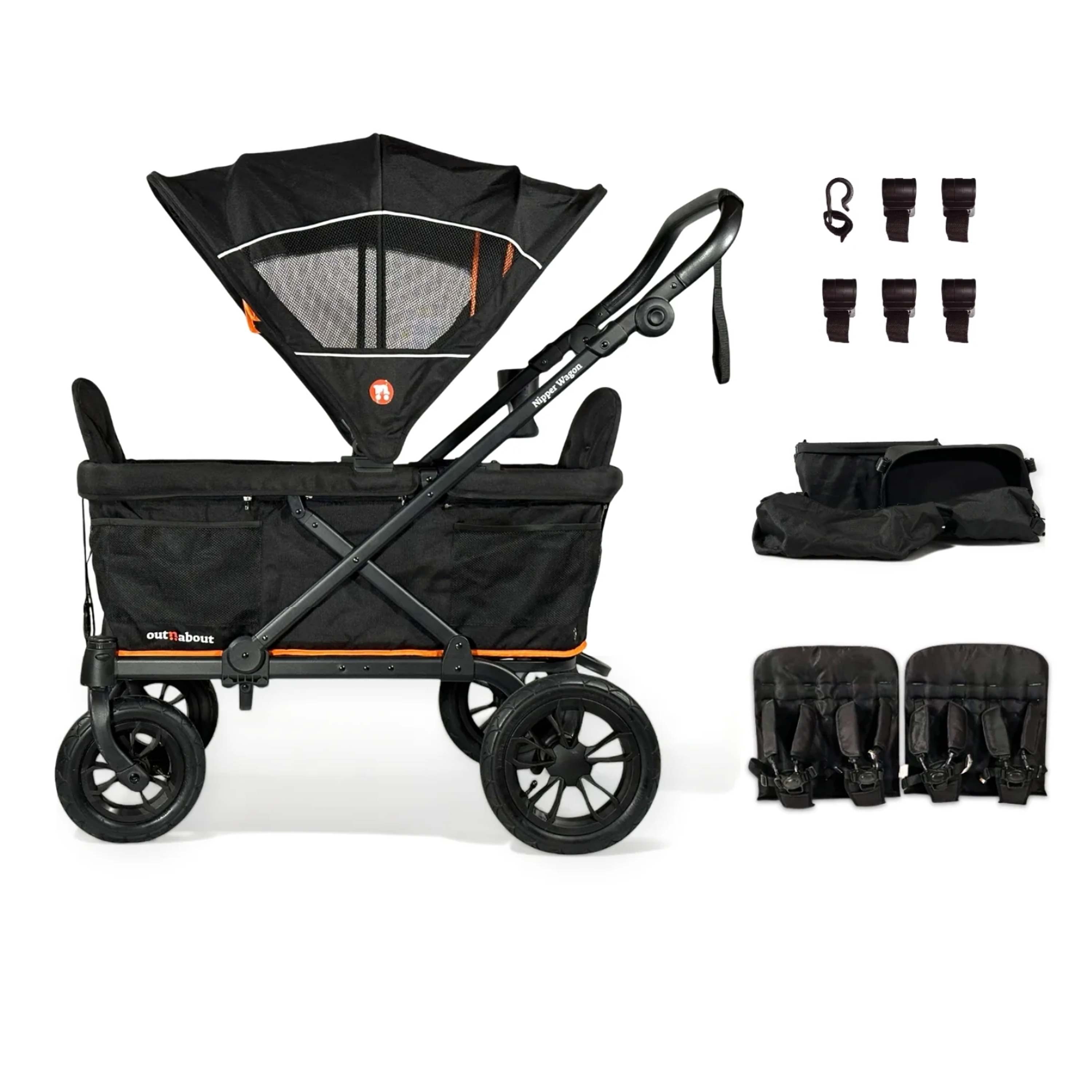 Out 'n' About Nipper Wagon V6 Childminder Bundle - Summit Black