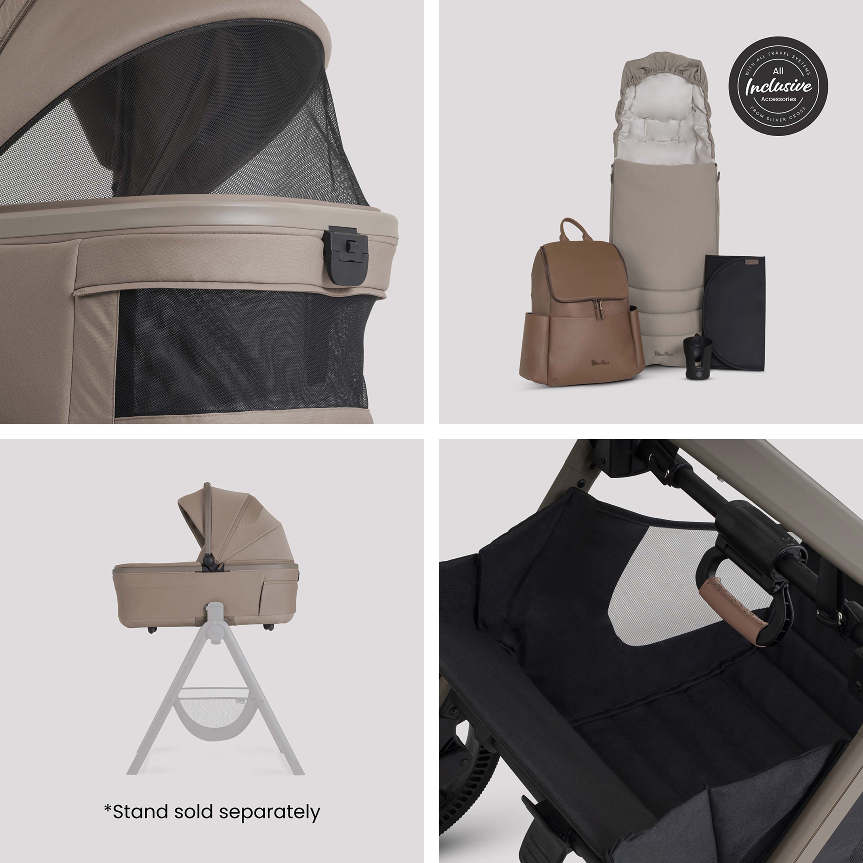 Silver Cross Cove 2 Ultimate 360 Infant Carrier Bundle | Champagne with Black Car Seat