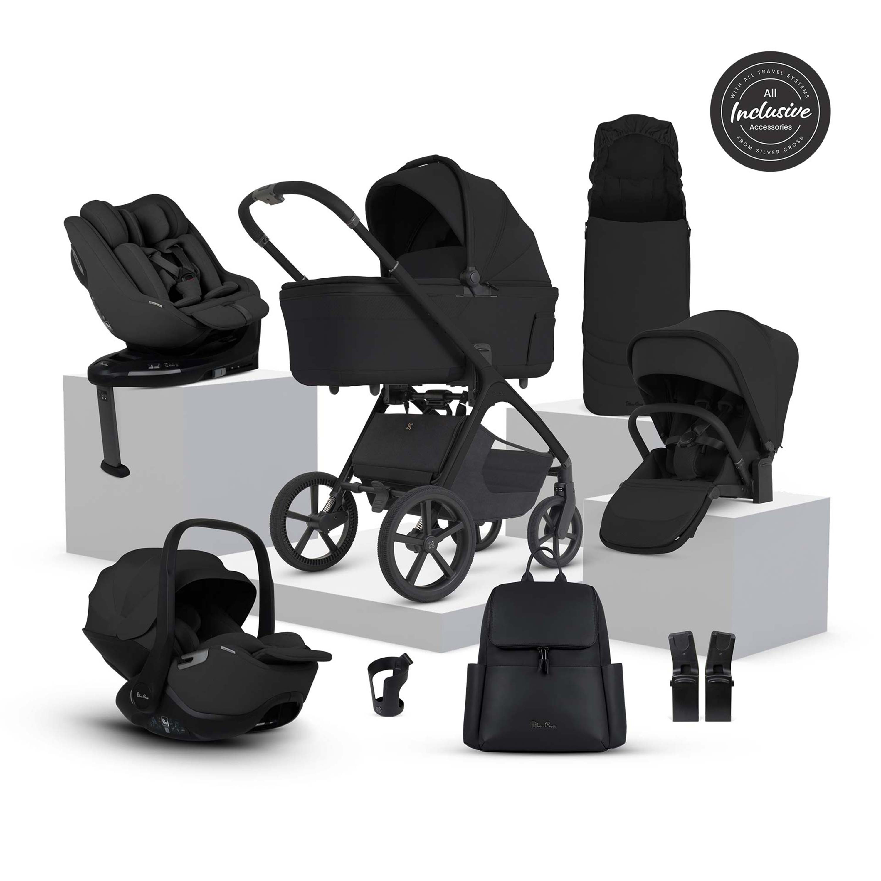 Silver Cross Cove 2 Ultimate 360 Family Car Seat Bundle | Onyx