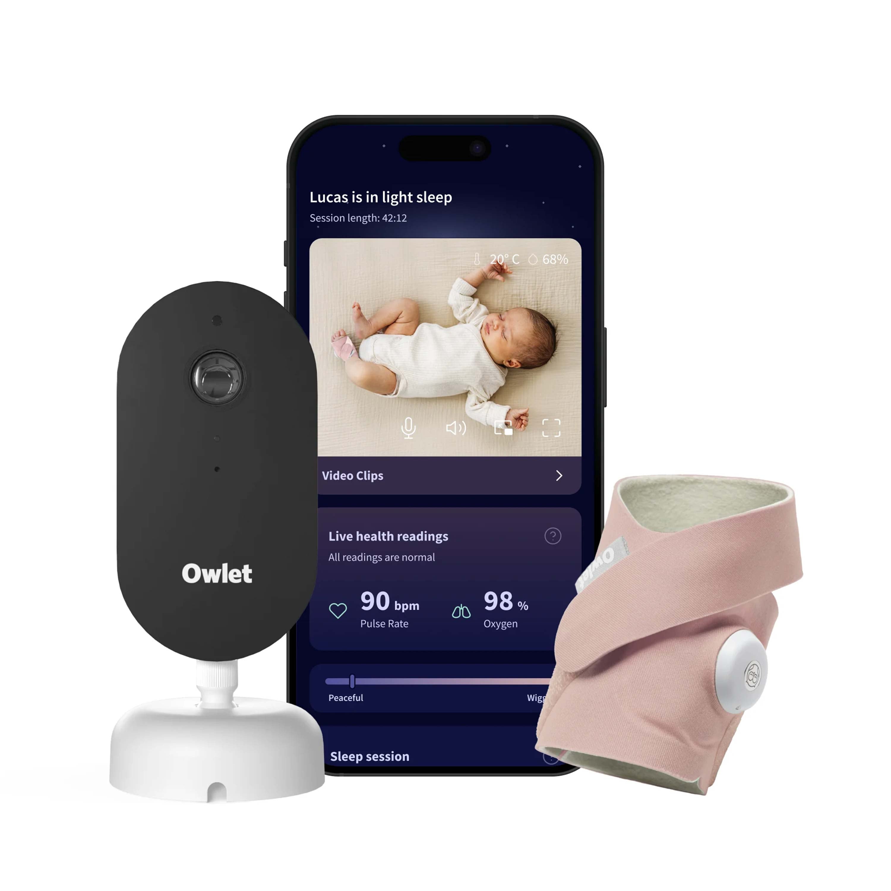 Owlet Dream Duo™ – Dream Sock & Dream Sight | Dusty Pink
