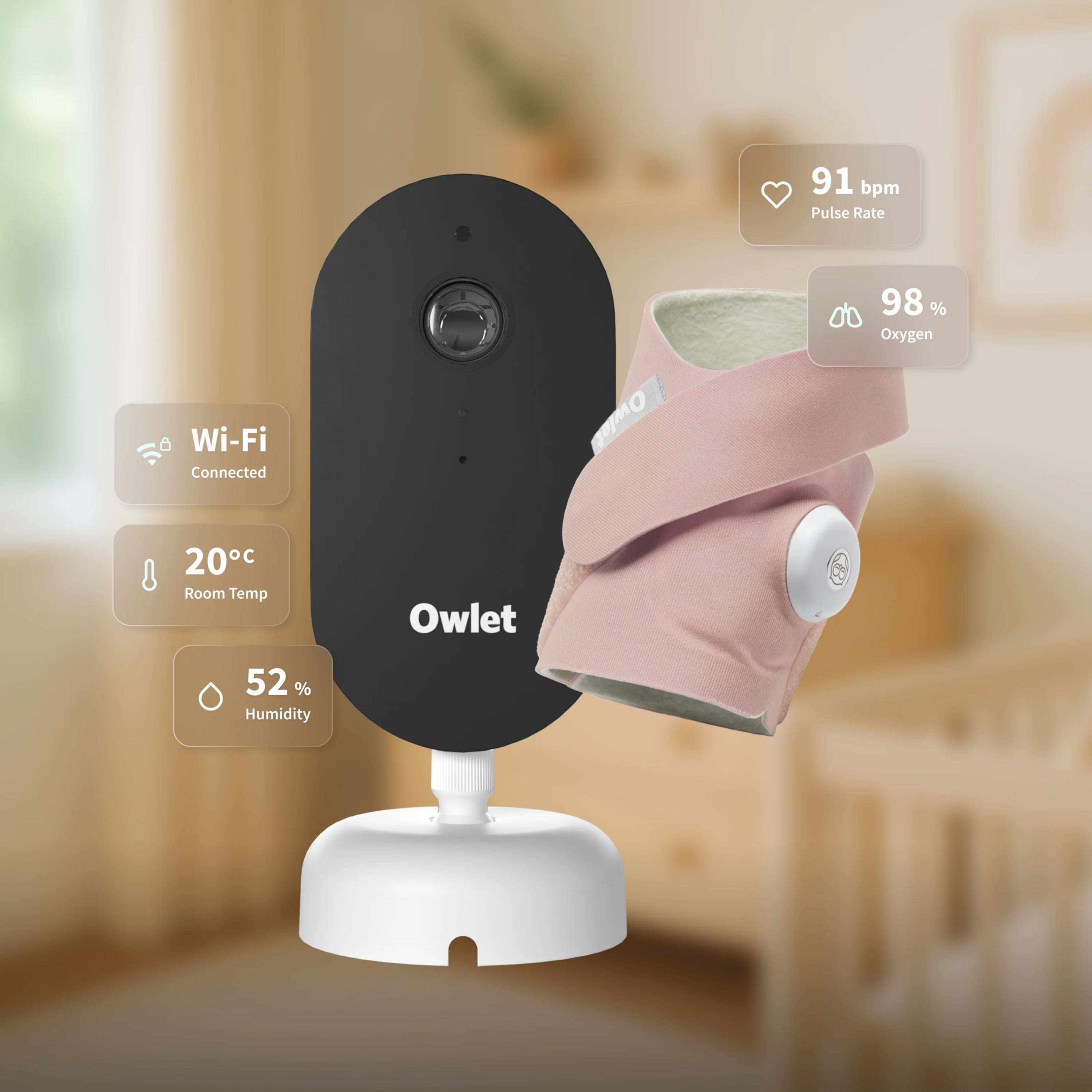 Owlet Dream Duo™ – Dream Sock & Dream Sight | Dusty Pink