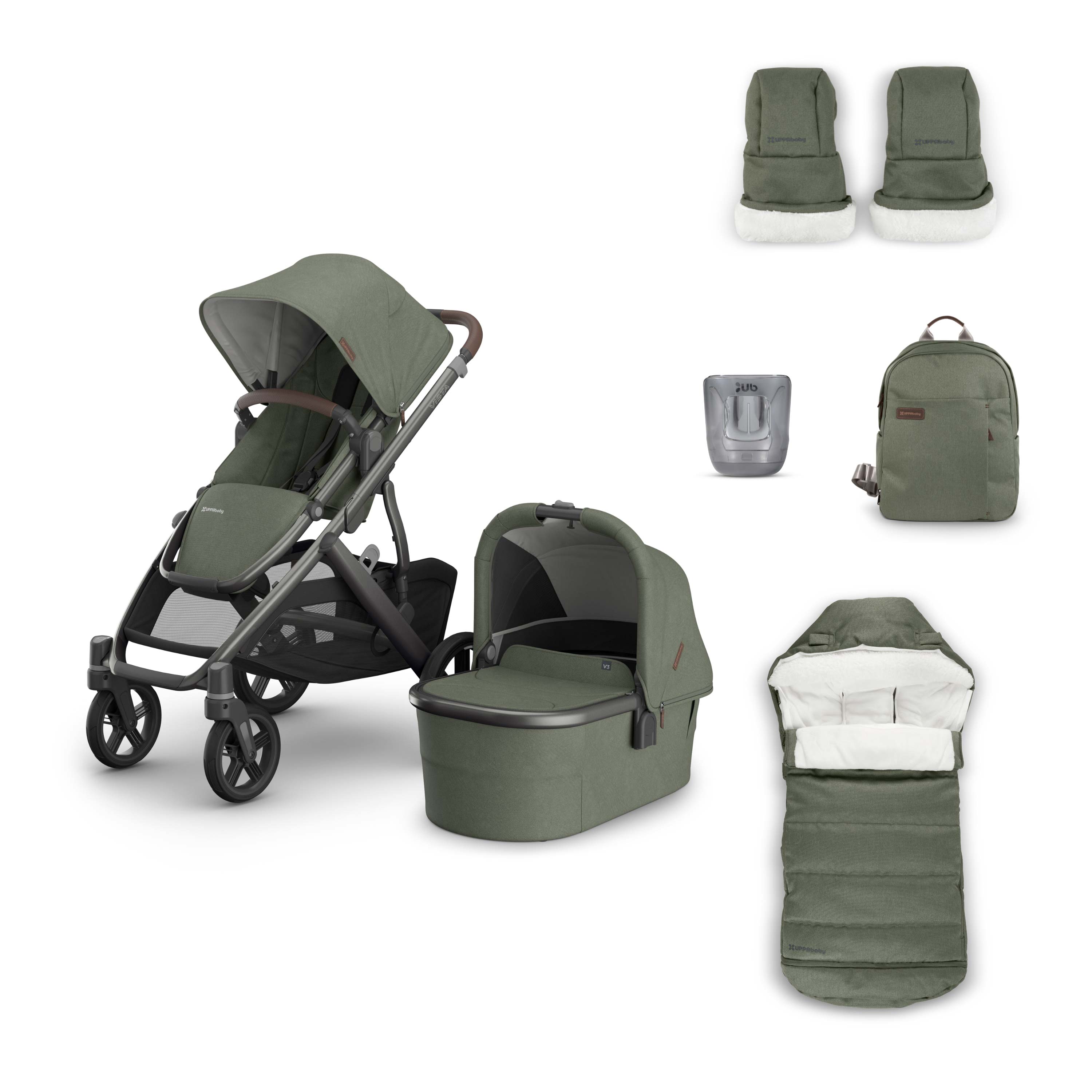 Uppababy Vista V3 Pram & 4 Piece Accessory pack Evelyn Evelyn