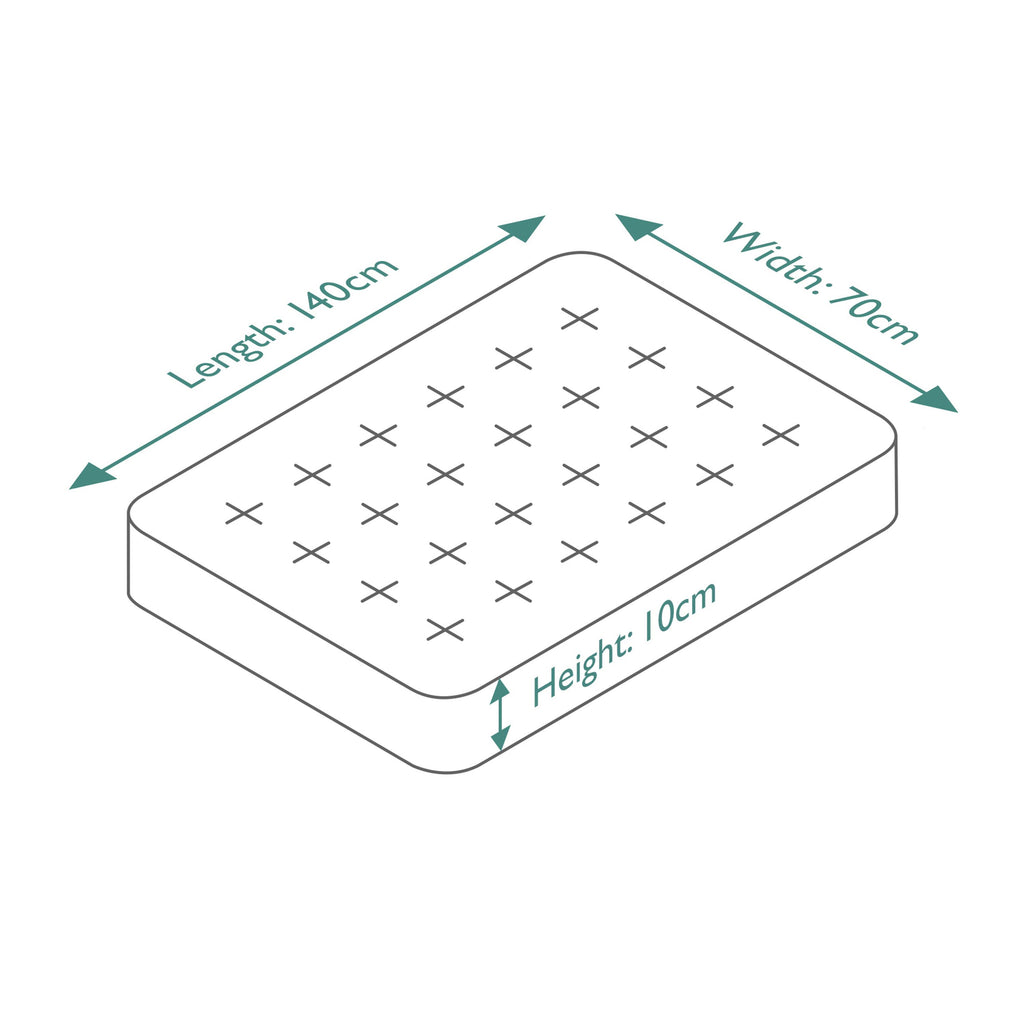 W H Watts Microlux Pocket Spring Cot Bed Mattress (140 x 70cm)