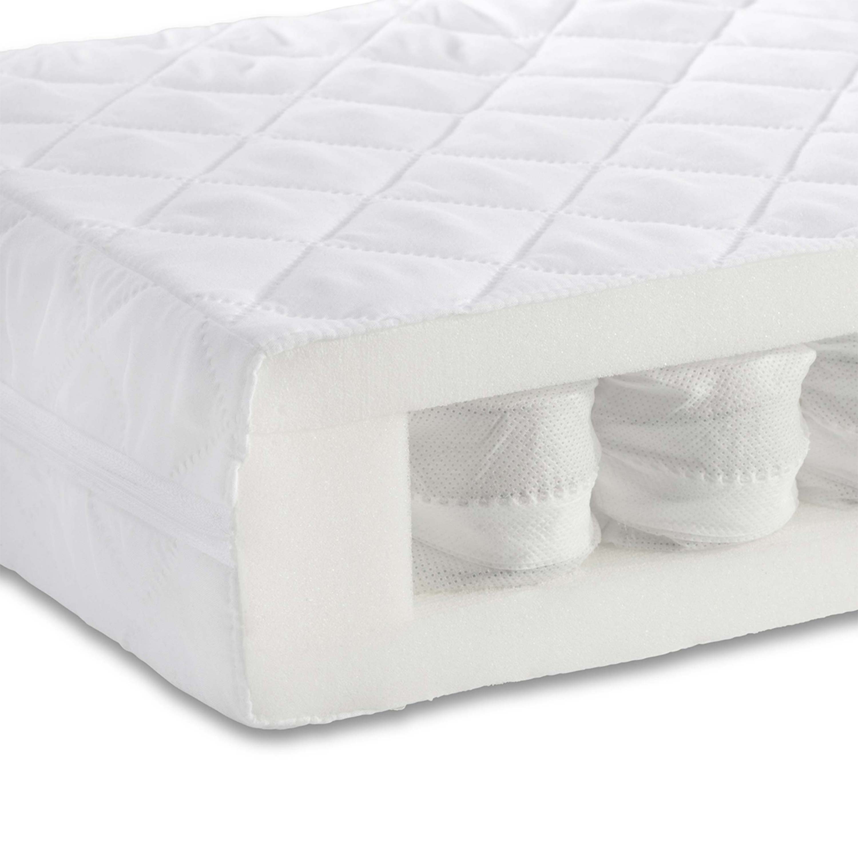 W H Watts Microlux Pocket Spring Cot Bed Mattress (140 x 70cm)