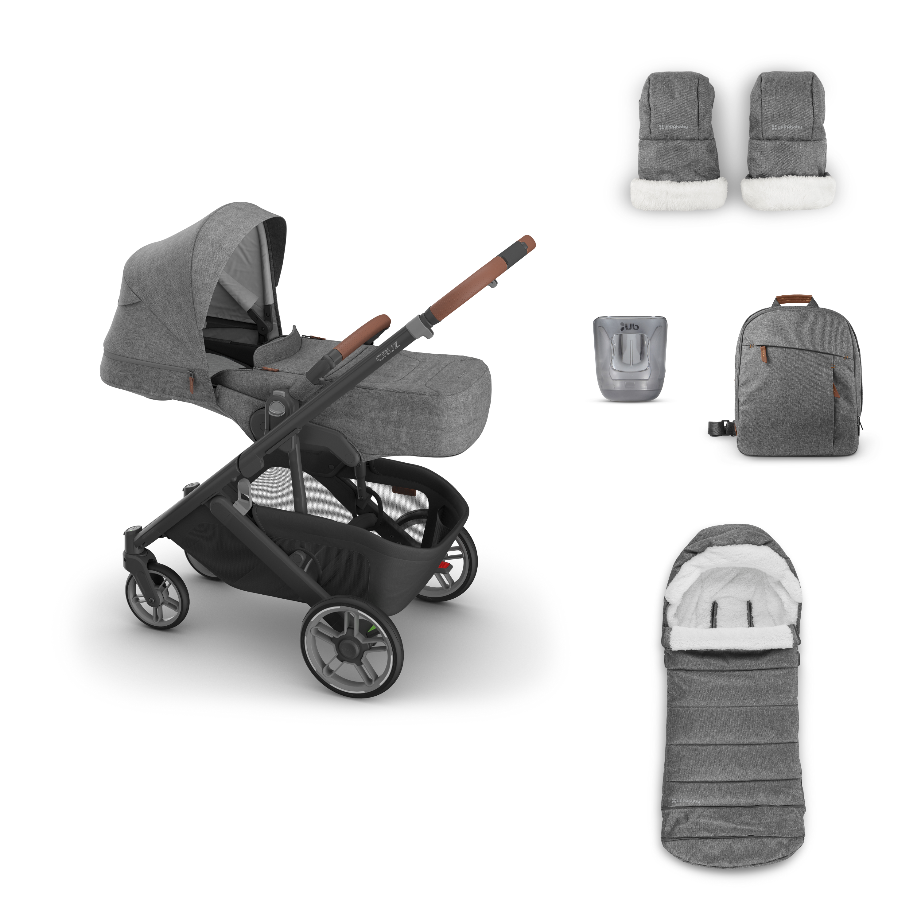 UPABBABY Cruz V3 + Infant Cover & Accessory Pack Bundle Greyson