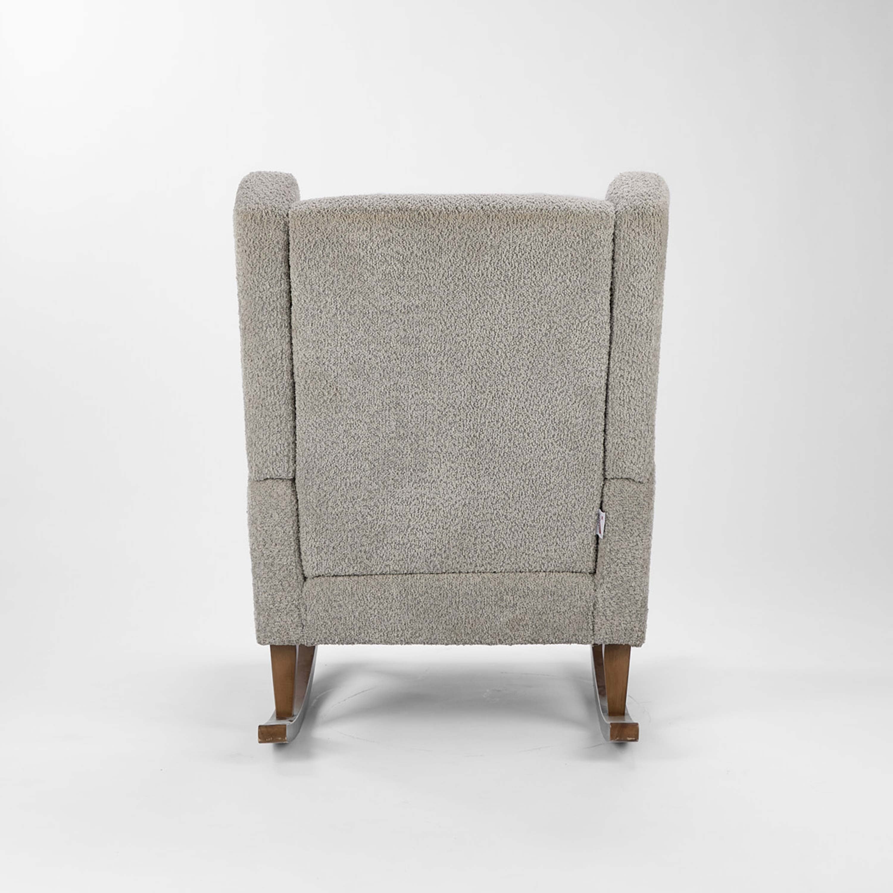 Harper Wingback Rocking Chair & Footstool - Teddy Cloud Grey