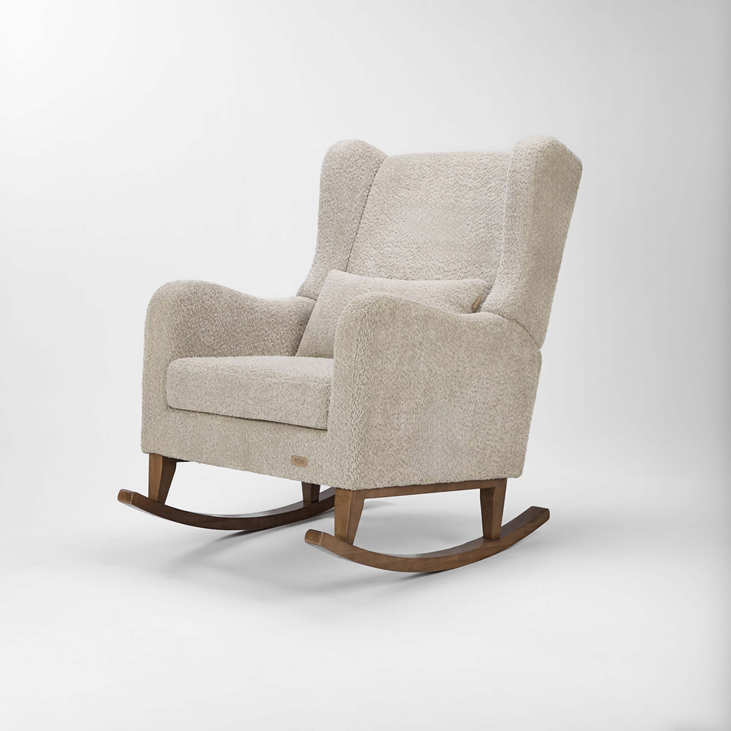 Tutti Bambini Harper Wingback Rocking Chair & Foot Stool - Teddy Mushroom