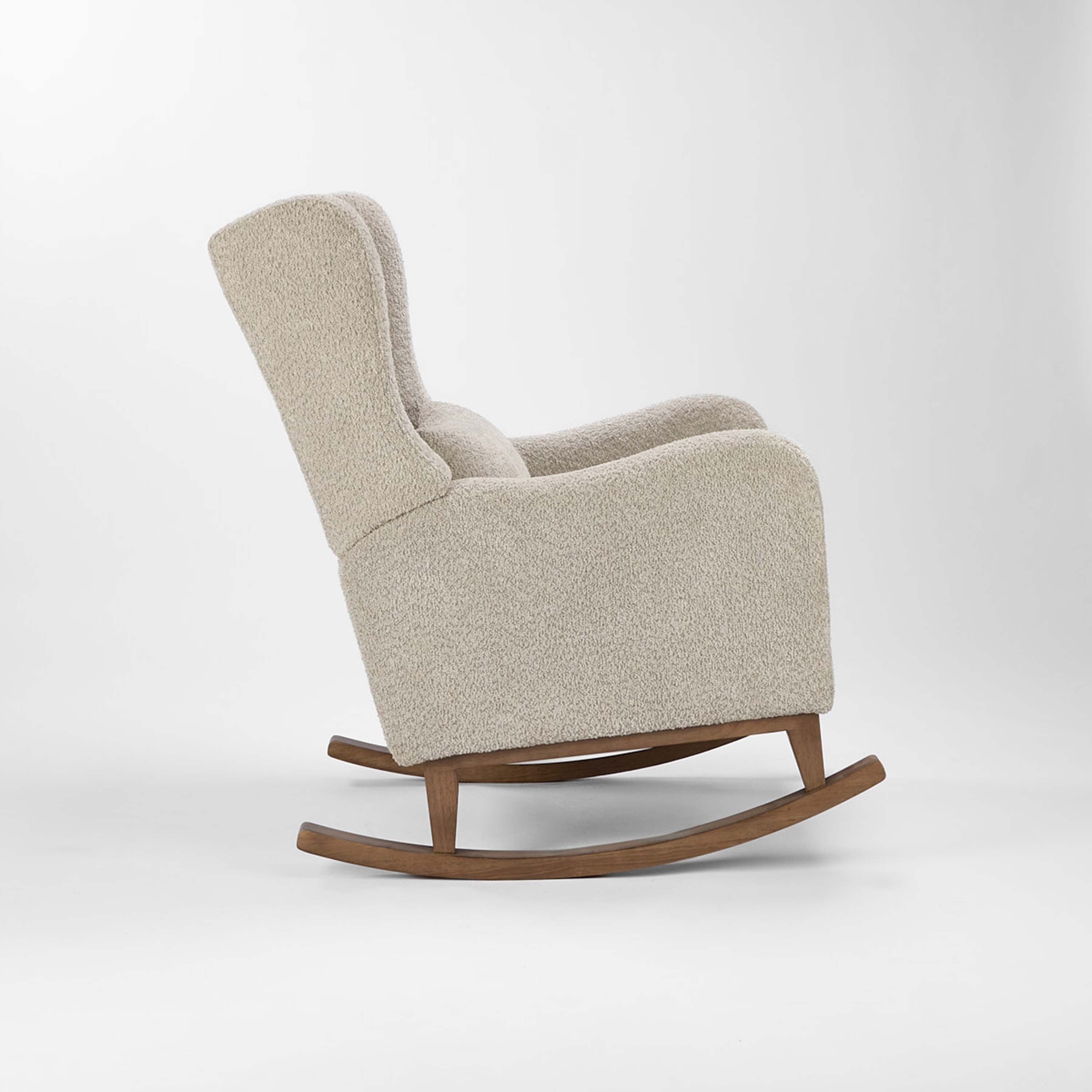 Tutti Bambini Harper Wingback Rocking Chair & Foot Stool - Teddy Mushroom