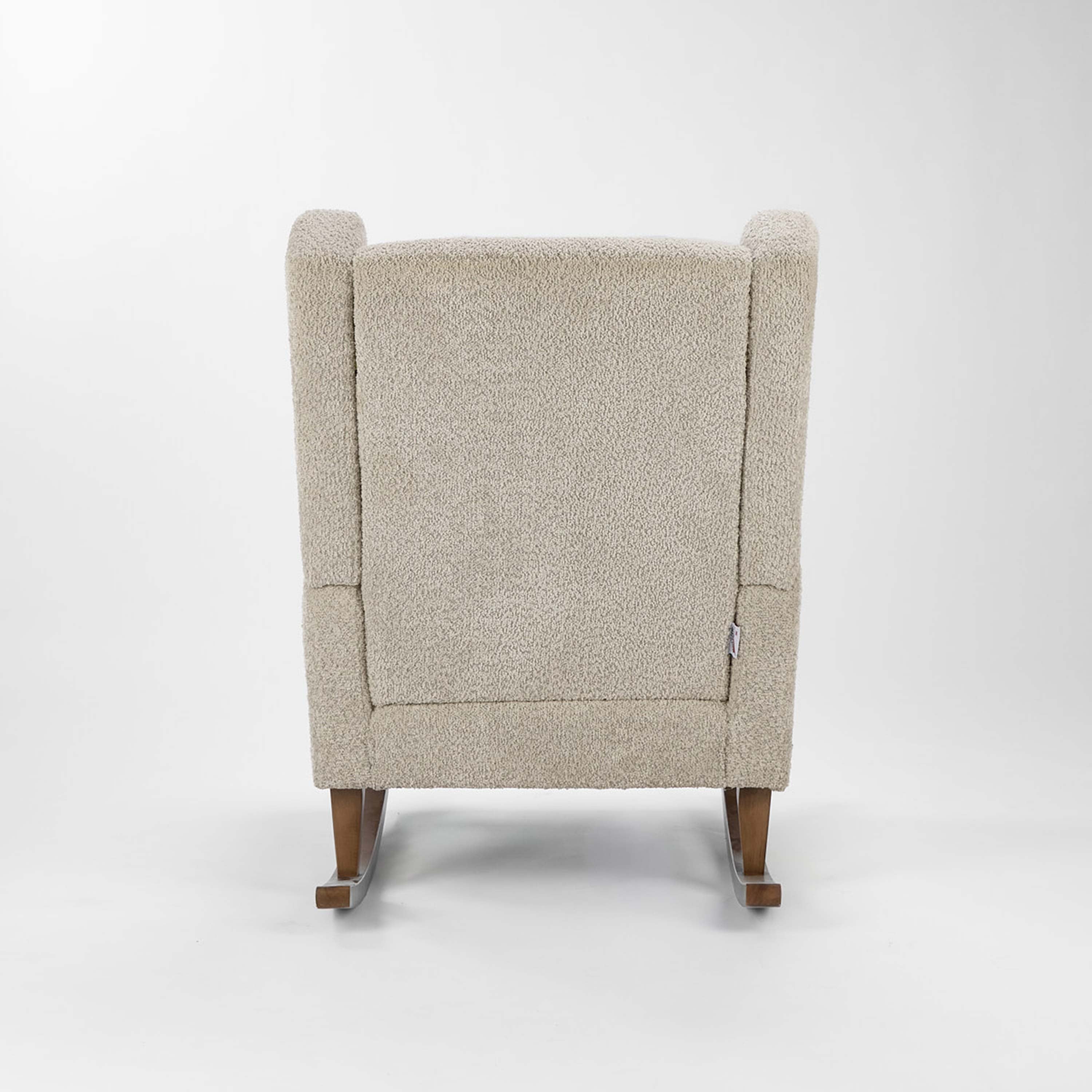 Tutti Bambini Harper Wingback Rocking Chair & Foot Stool - Teddy Mushroom